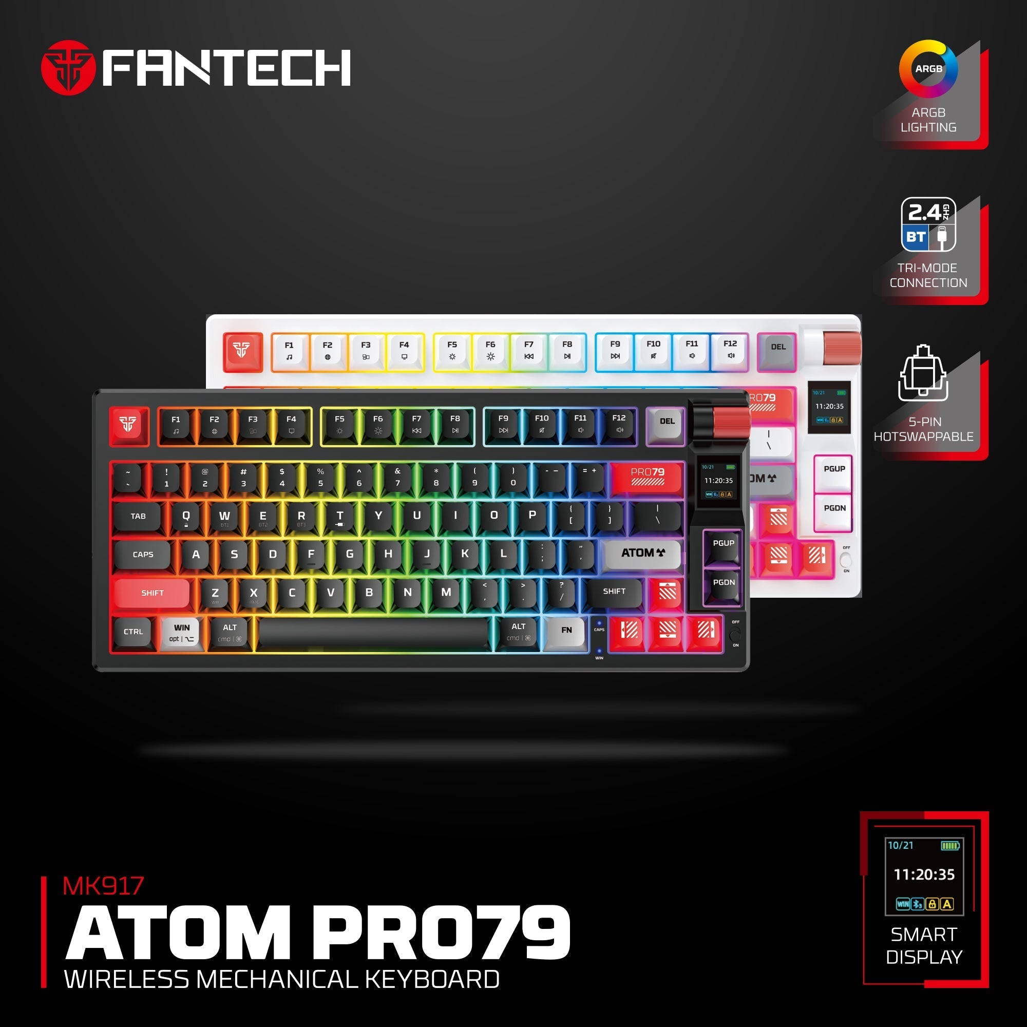 FANTECH MK917 ATOM PRO79 WIRELESS MECHANICAL GAMING KEYBOARD WHITE soon product