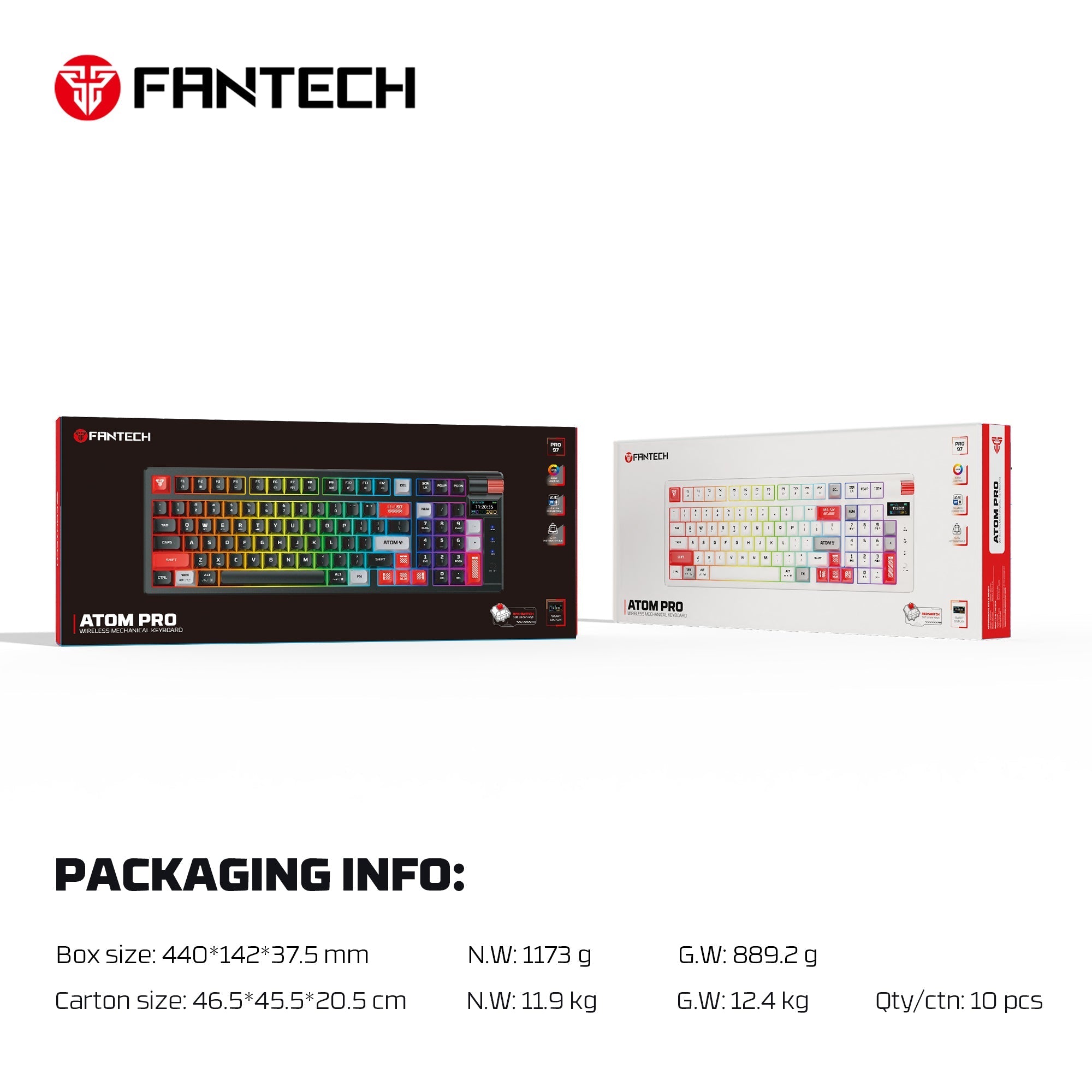 FANTECH MK918 ATOM PRO97 WIRELESS MECHANICAL GAMING KEYBOARD WHITE Keyboard