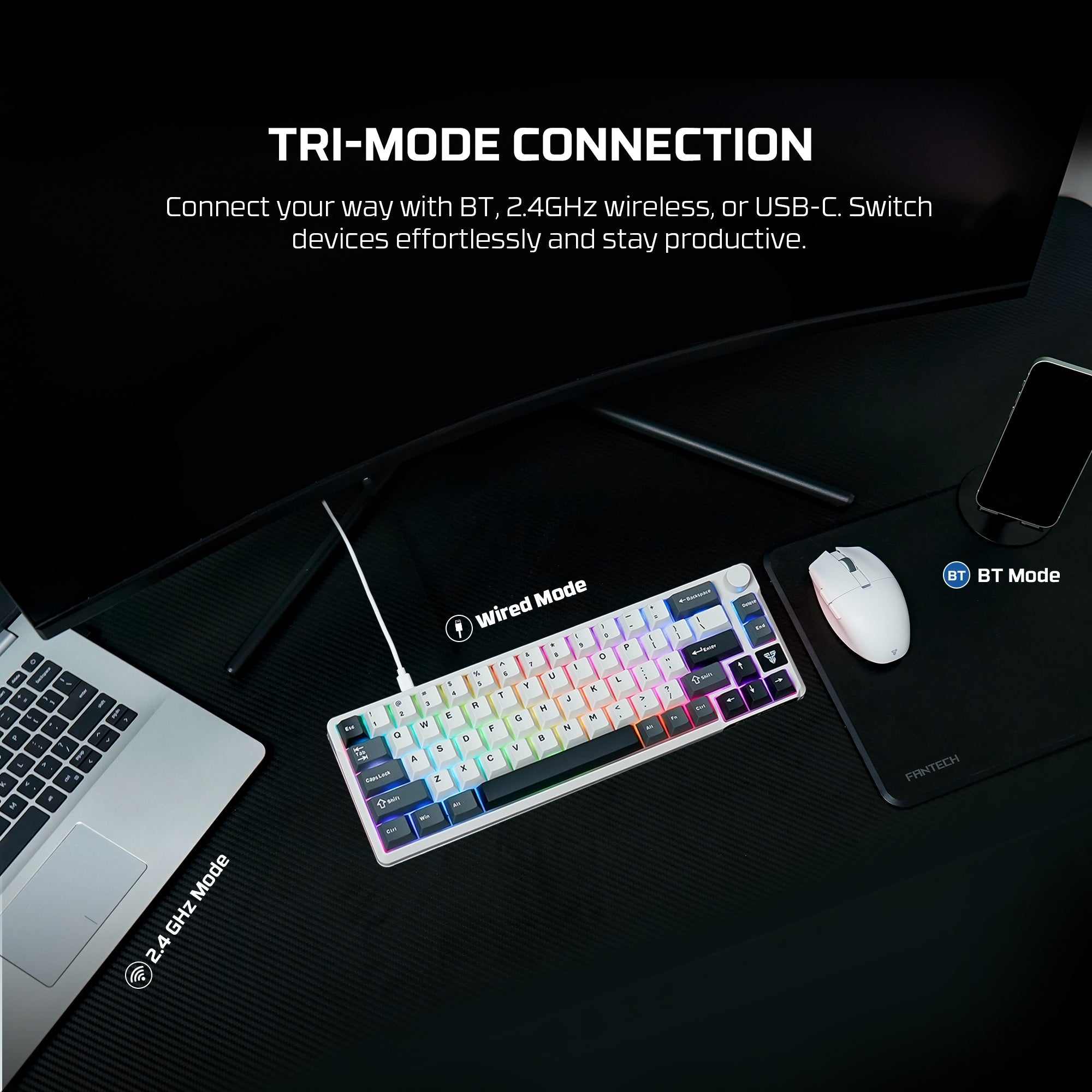 Fantech MK919 ATOM PRO66 Mechanical Keyboard Grey Keyboard
