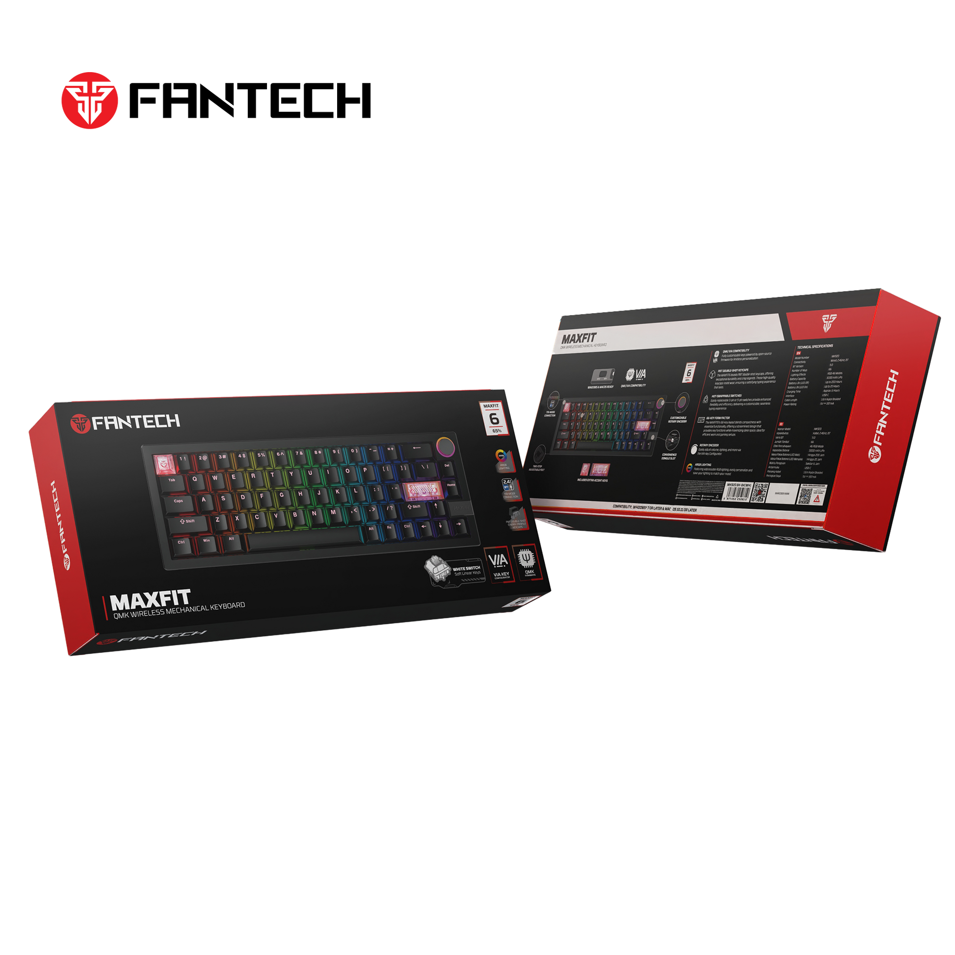 FANTECH MK920 MAXFIT6 Wireless Mechanical Gaming Keyboard Black Keyboard