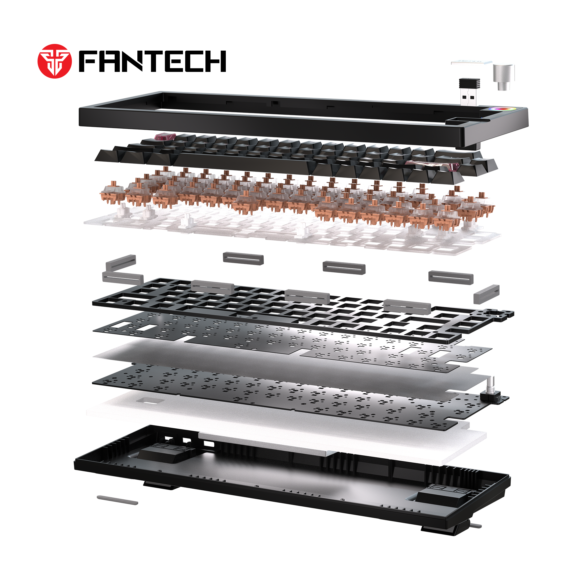 FANTECH MK920 MAXFIT6 Wireless Mechanical Gaming Keyboard Black Keyboard