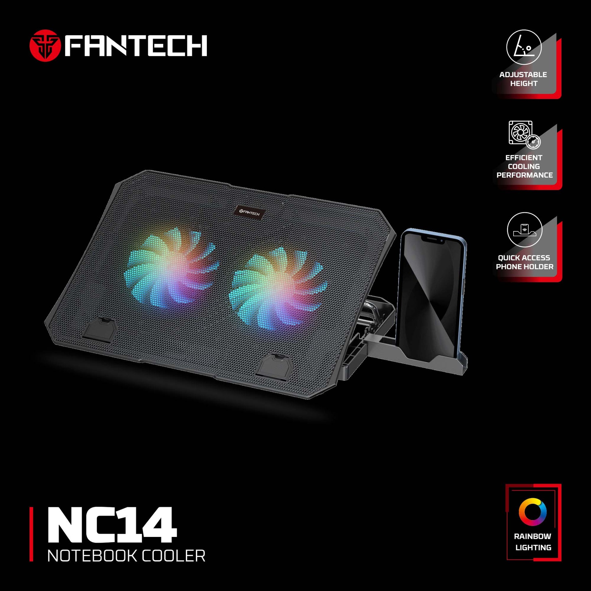 FANTECH NC14 NOTEBOOK COOLER LAPTOP COOLING PAD Cooling Stands