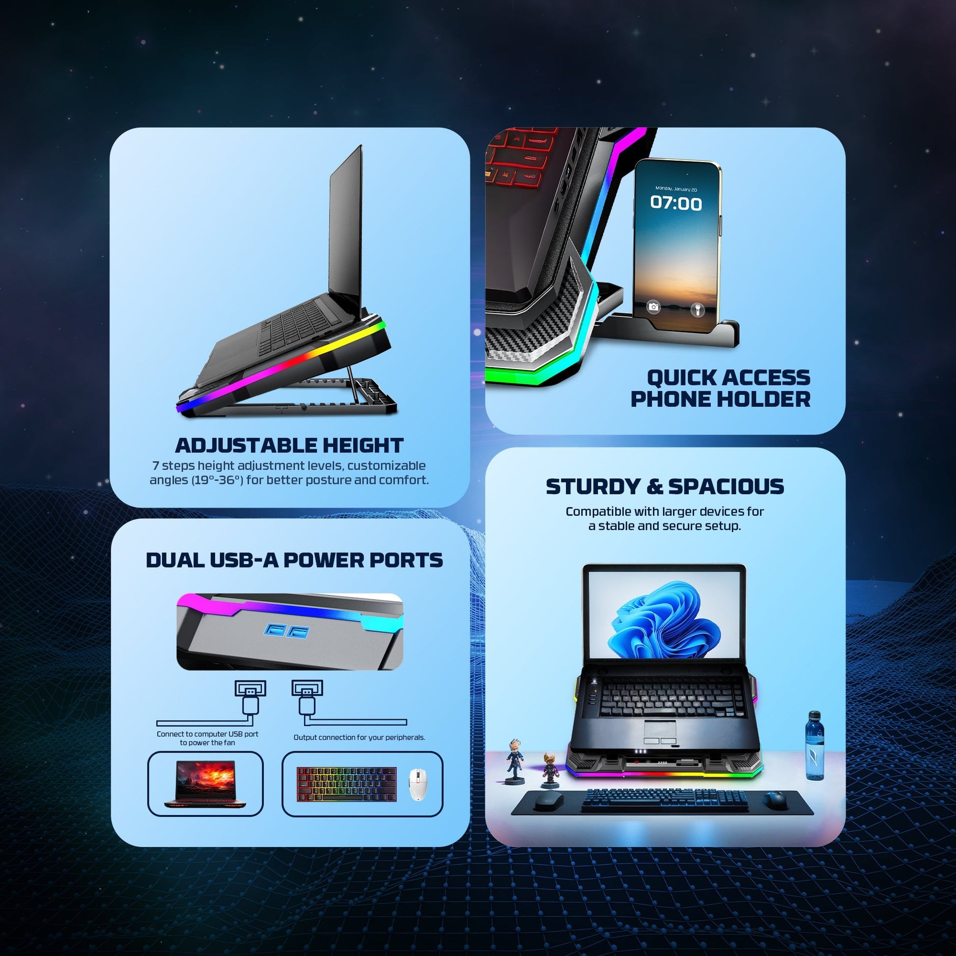 FANTECH NC22 NOTEBOOK COOLER LAPTOP COOLING PAD Cooling Stands