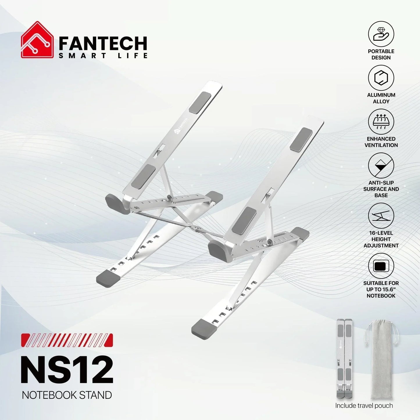 Fantech ns12 laptop stand computer risers & stands