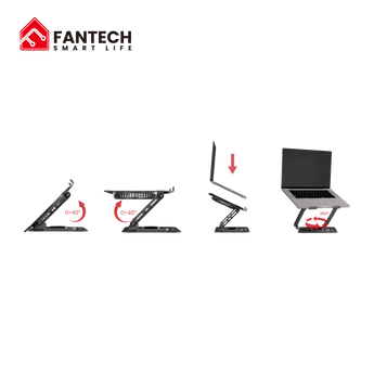 Fantech ns30 notebook stand and cooling fan rgb computer risers & stands