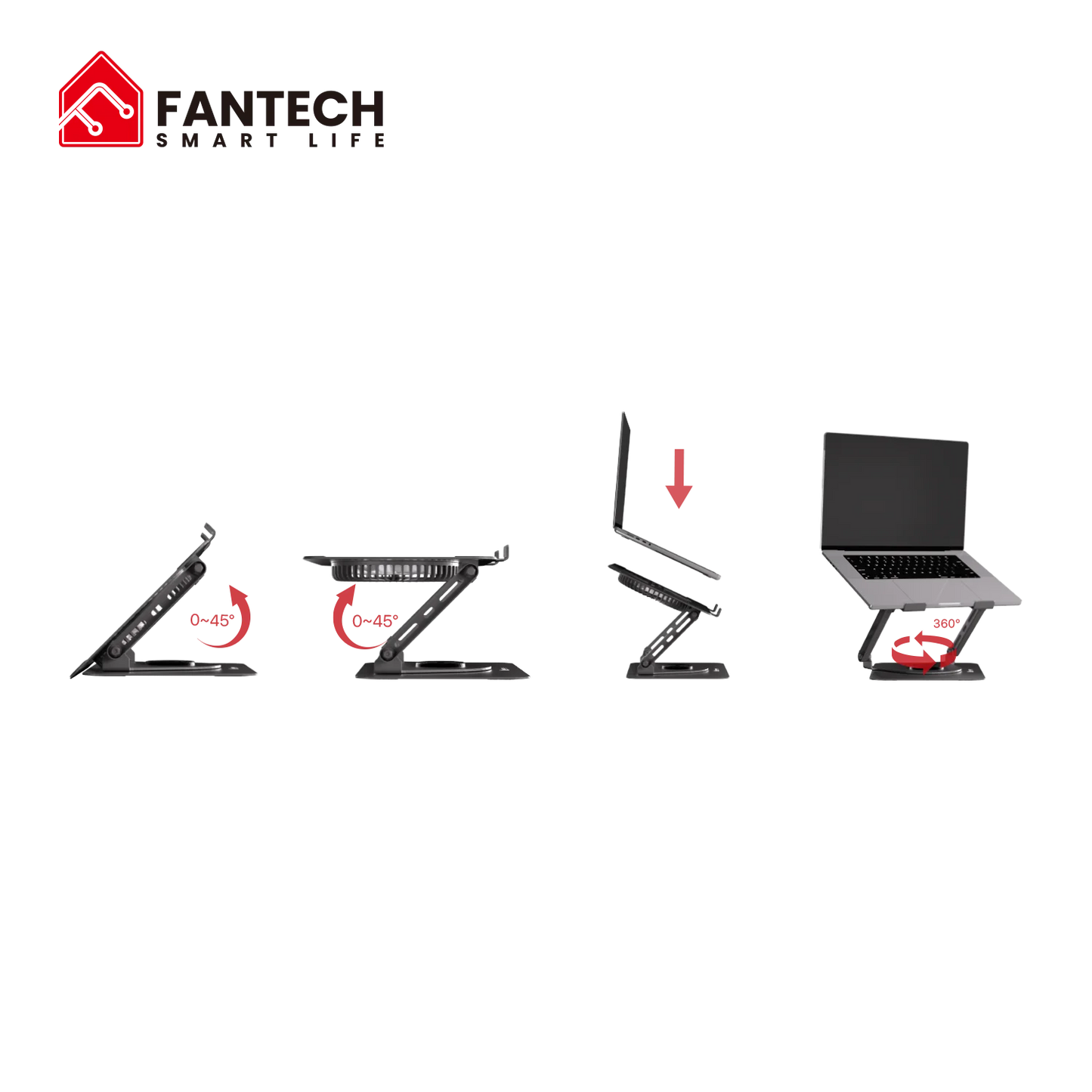 Fantech ns30 notebook stand and cooling fan rgb computer risers & stands