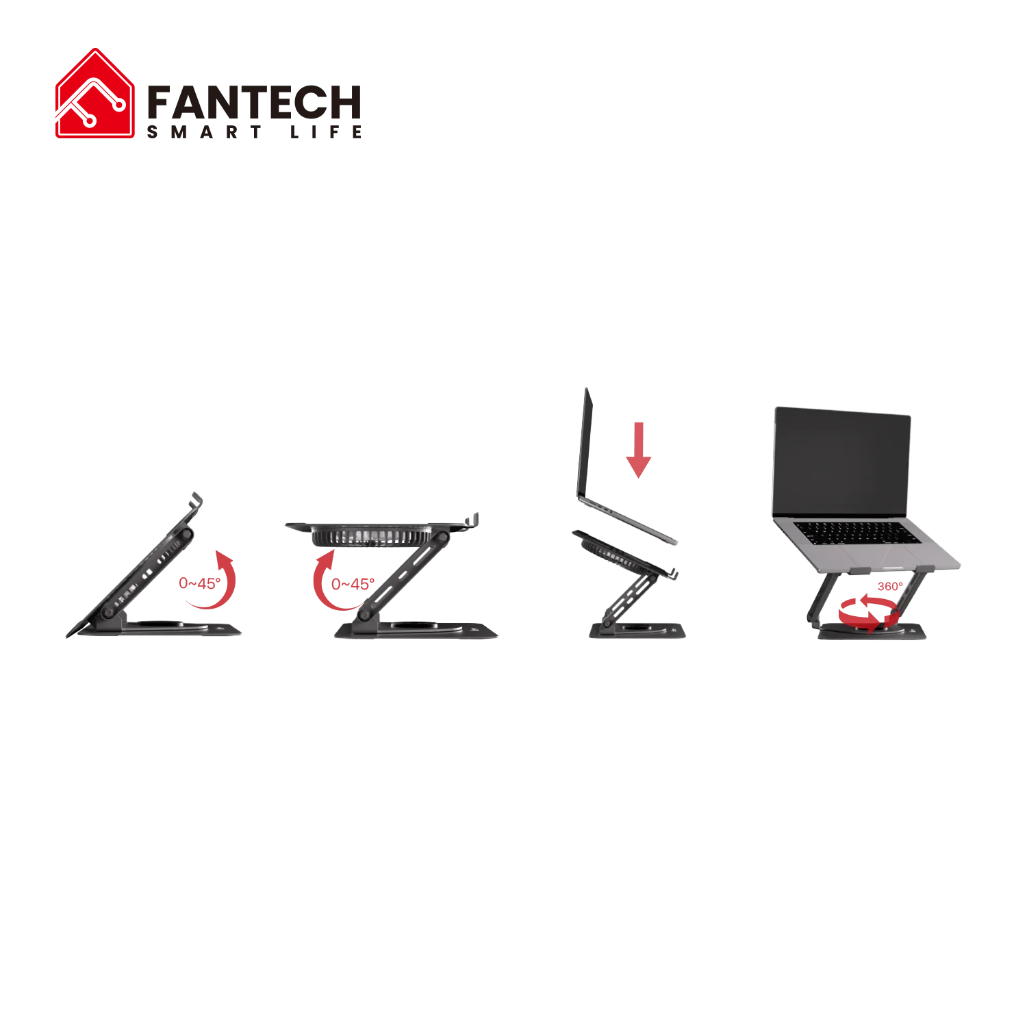 Fantech ns30 notebook stand and cooling fan rgb computer risers & stands