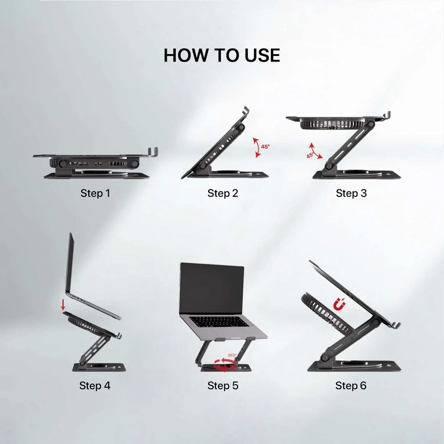 Fantech ns30 notebook stand and cooling fan rgb computer risers & stands