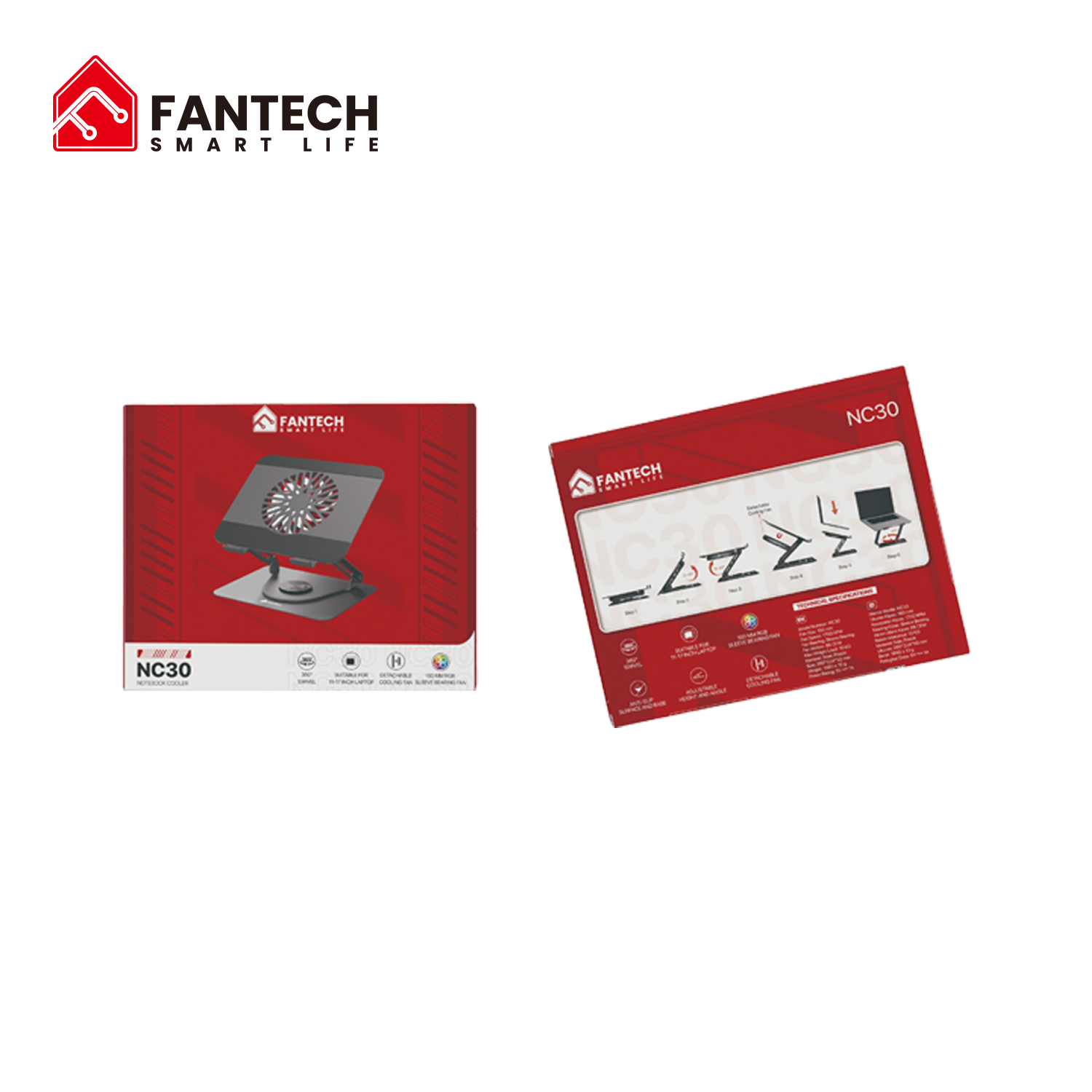 Fantech NS30 Notebook Stand And Cooling Fan RGB Cooling Stands
