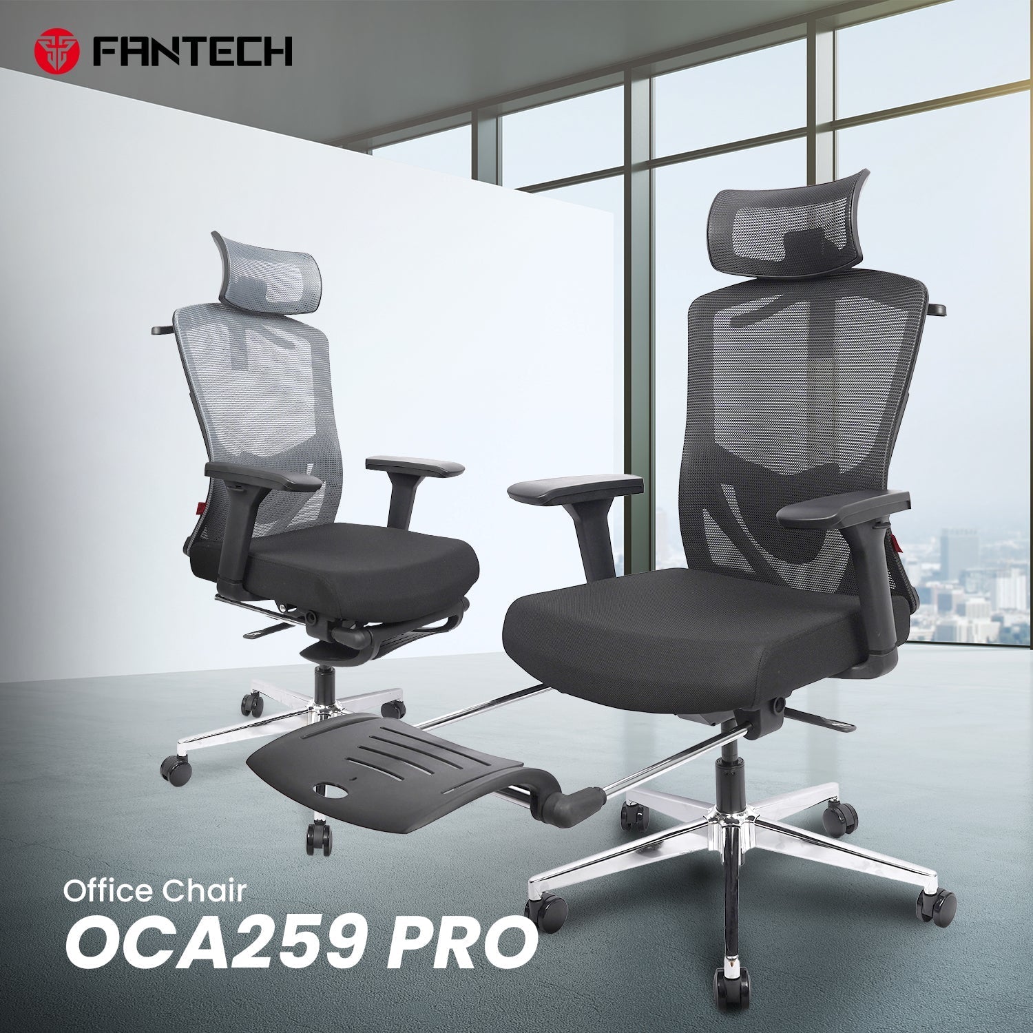 FANTECH OCA259 PRO OFFICE CHAIR (BLACK) Desk & Chair