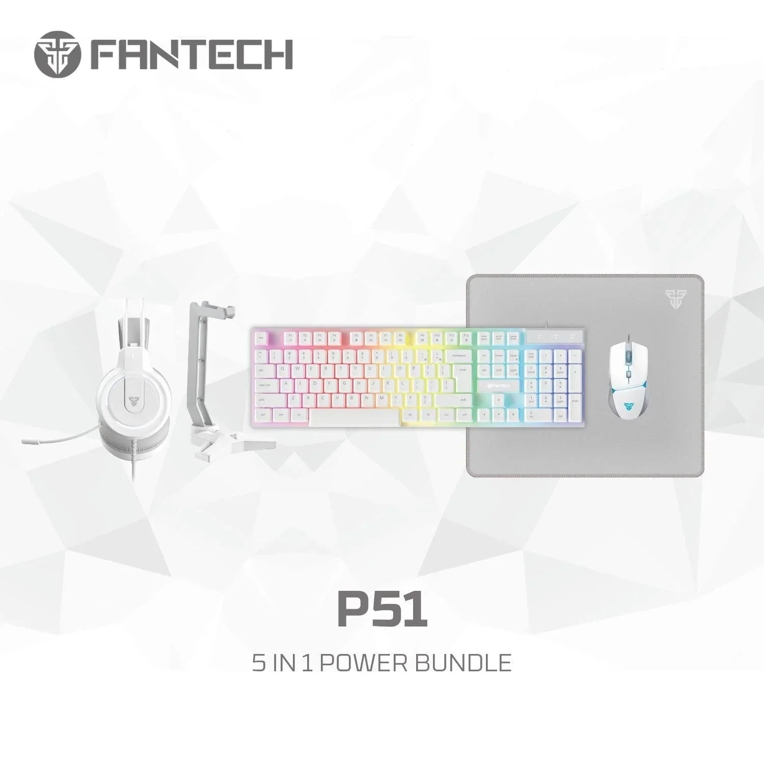 Fantech p51 power bundle gaming keyboard and mouse keyboard trays & platforms