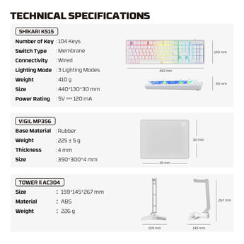 Fantech p51 power bundle gaming keyboard and mouse keyboard trays & platforms