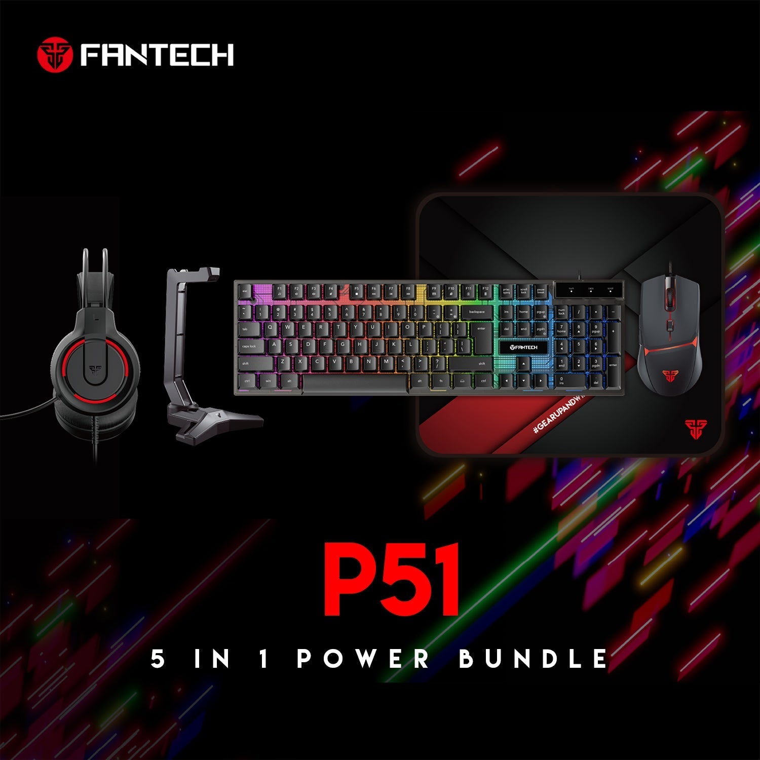 FANTECH P51 Power Bundle Gaming Keyboard and Mouse JOD 30