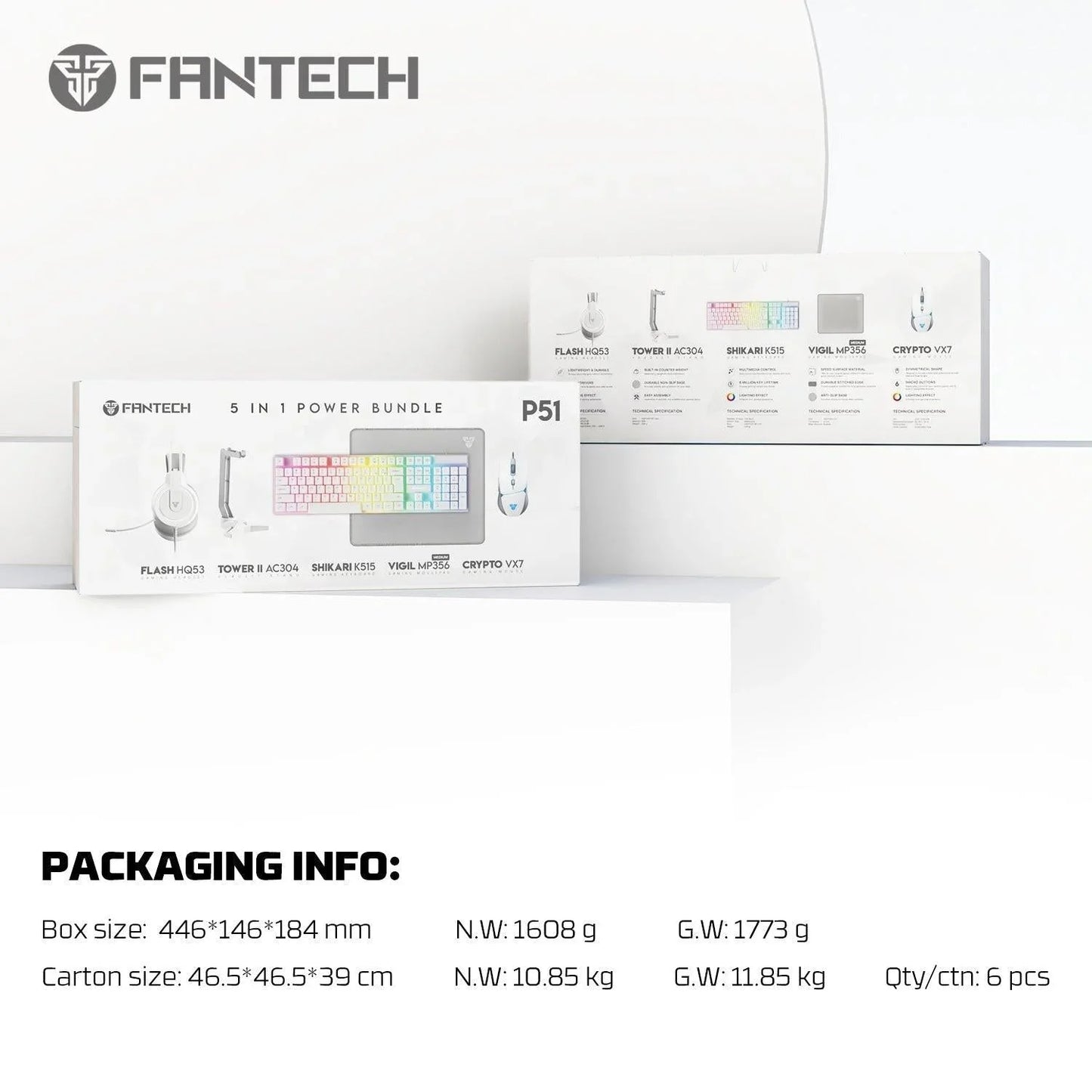Fantech p51 power bundle gaming keyboard and mouse keyboard trays & platforms
