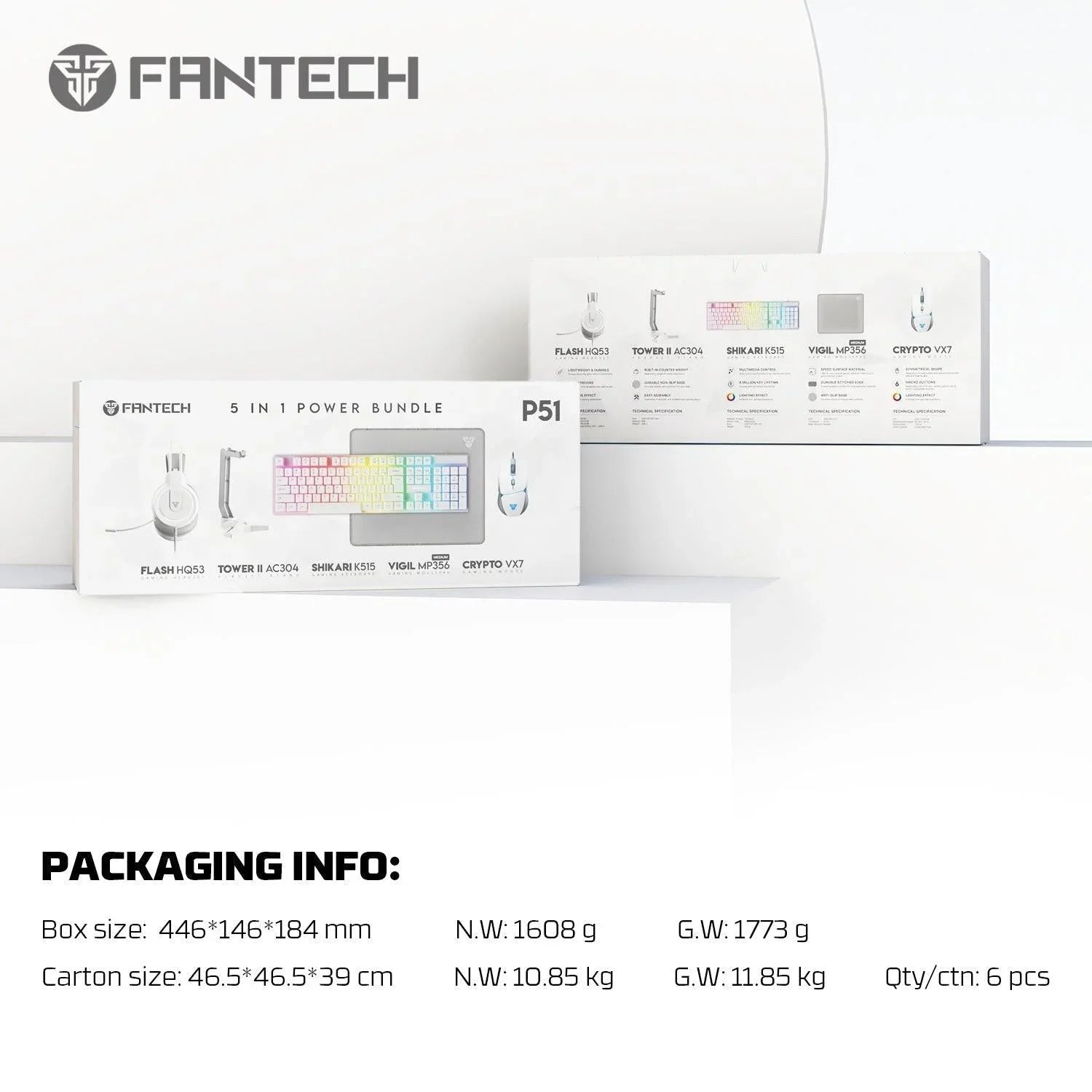 Fantech p51 power bundle gaming keyboard and mouse keyboard trays & platforms