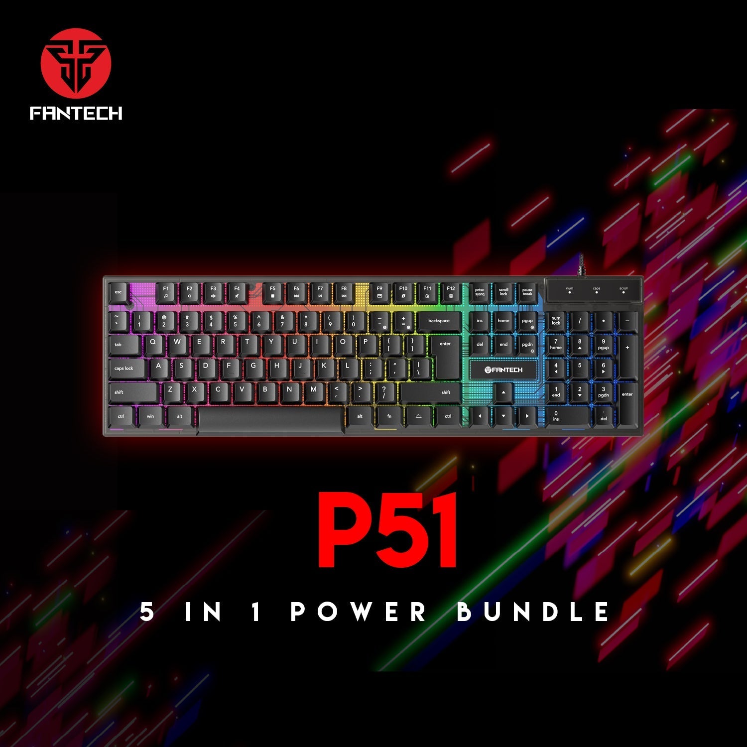 FANTECH P51 Power Bundle Gaming Keyboard and Mouse Bundle