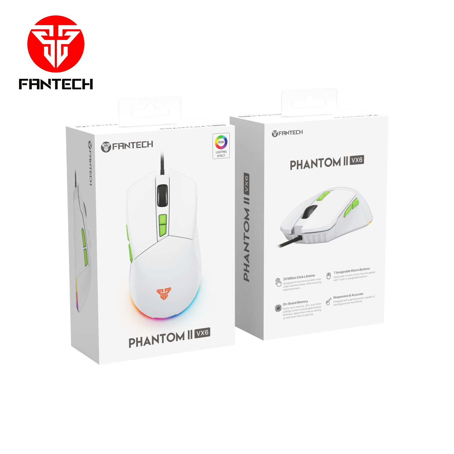 Fantech Phantom II VX6 Neon Macro Gaming Mouse Mouse