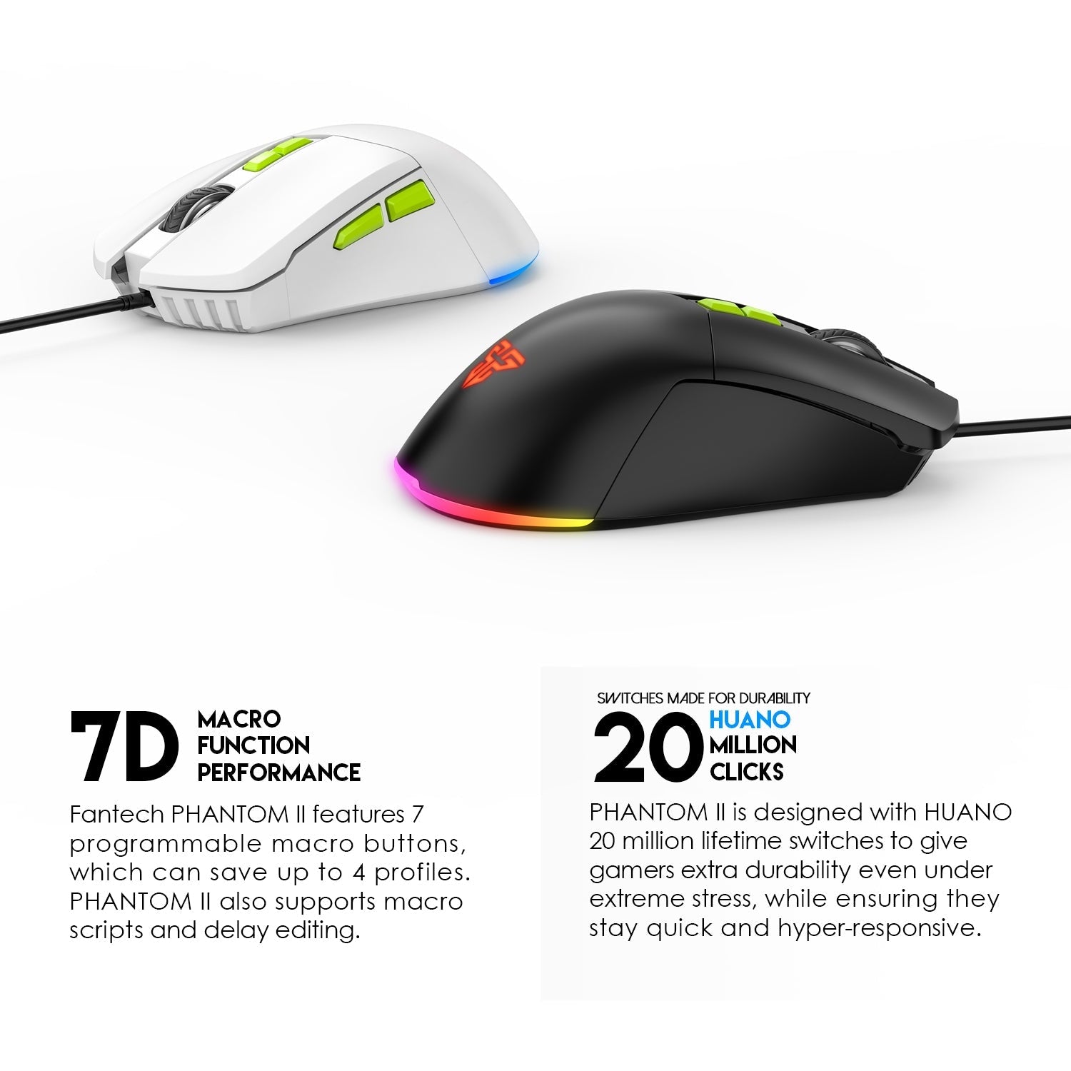 Fantech Phantom II VX6 Neon Macro Gaming Mouse Mouse
