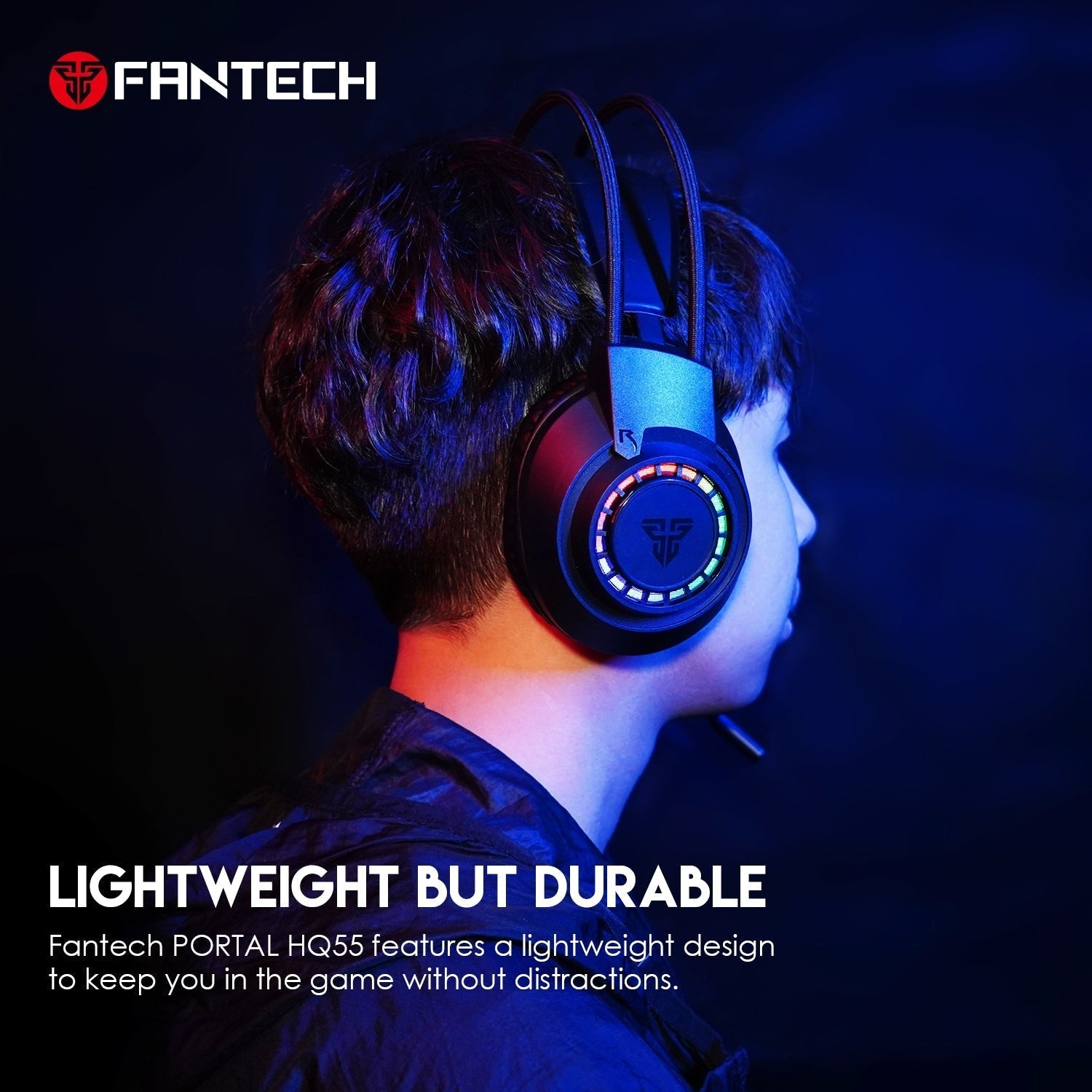 Fantech PORTAL HQ55 3.5mm Jack Headset Gaming RGB Audio