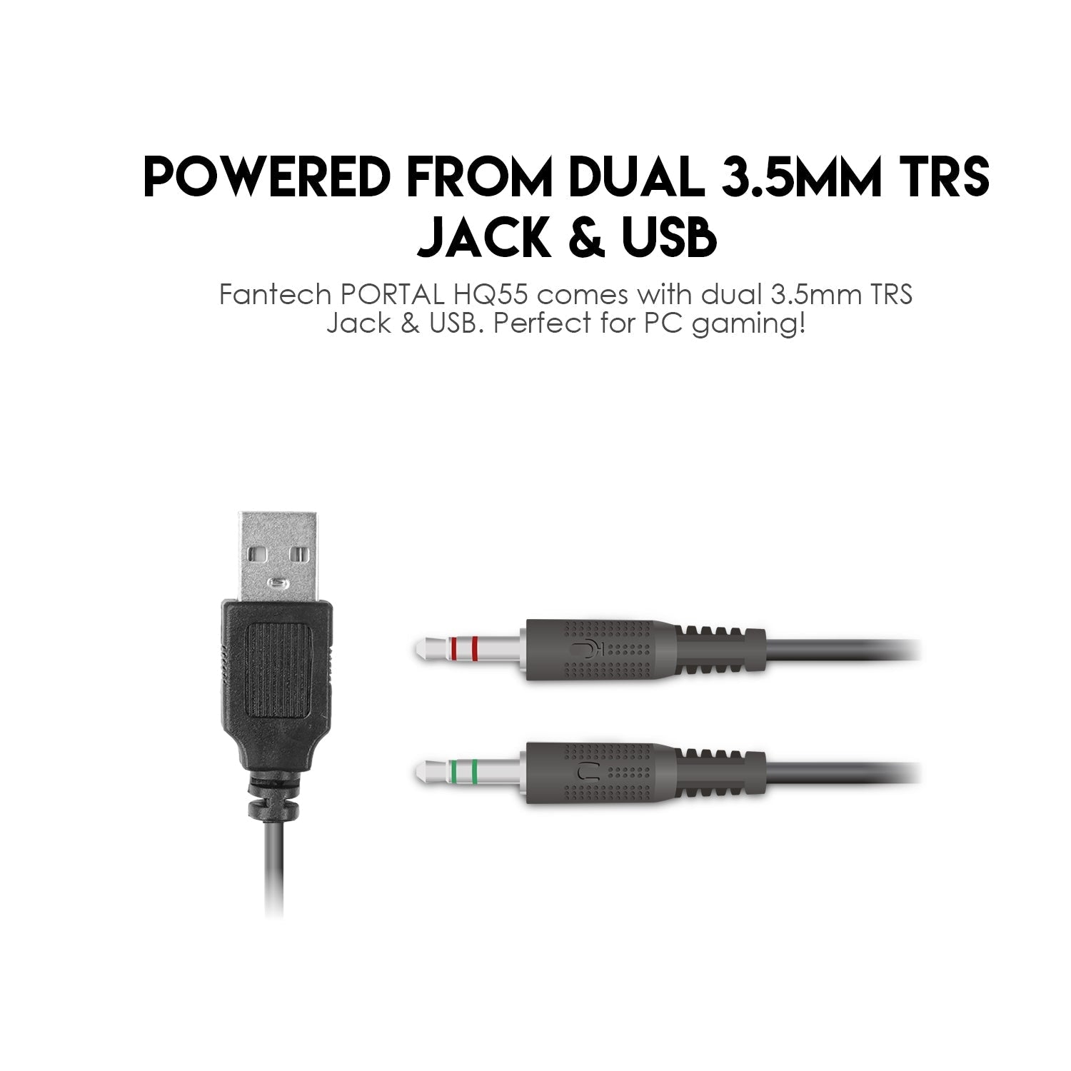 Fantech PORTAL HQ55 3.5mm Jack Headset Gaming RGB Audio