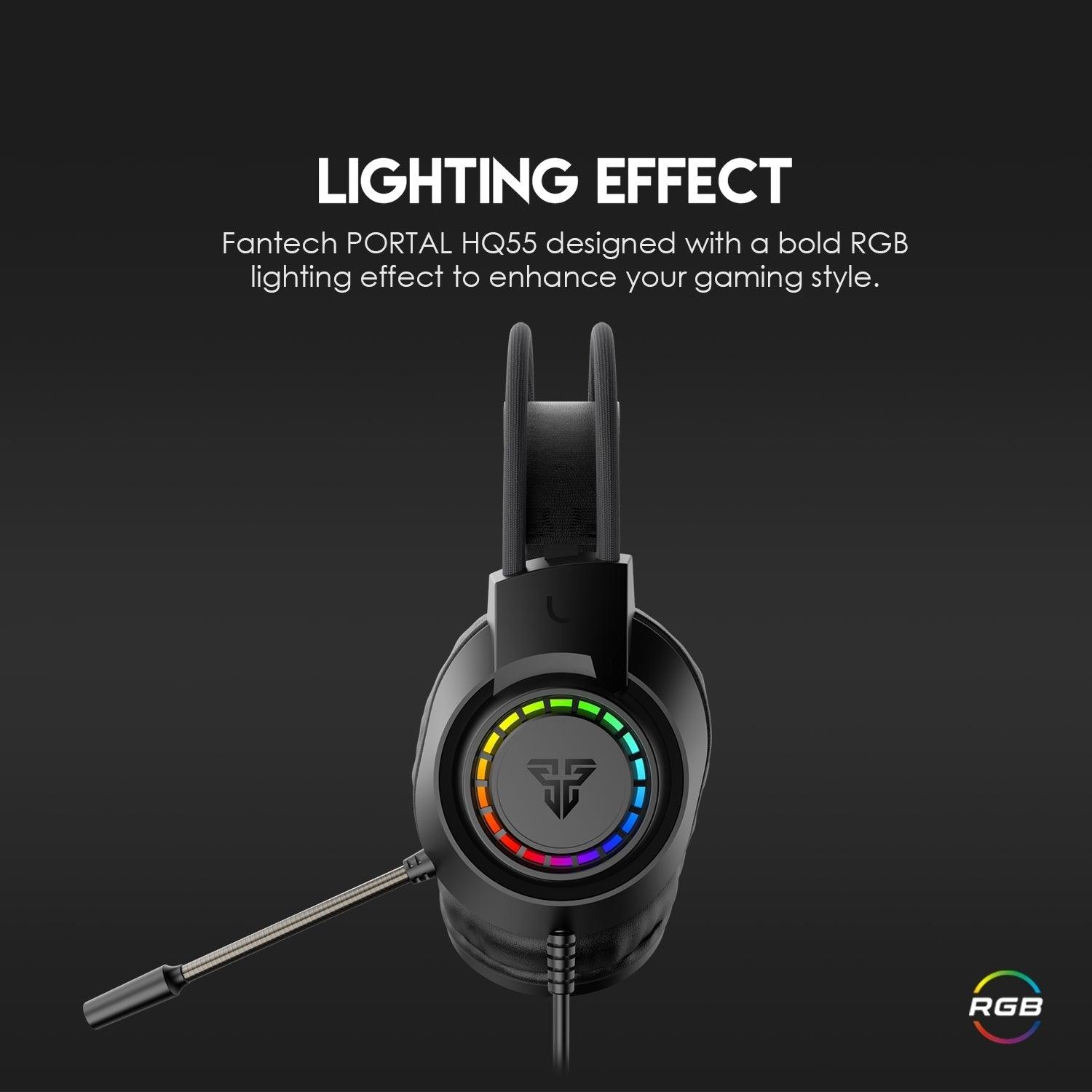 Fantech portal hq55 3.5mm jack headset gaming rgb - Fun Touch