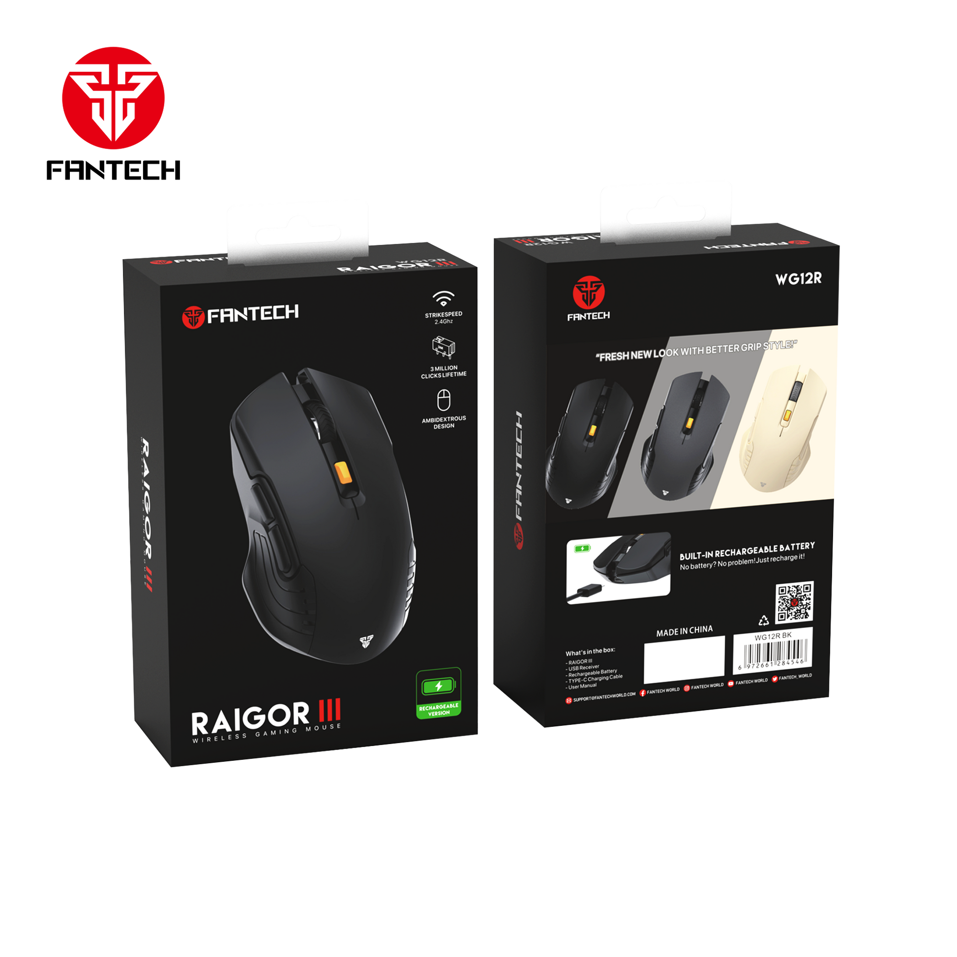 Fantech RAIGOR Gen III WG12R Rechargeable Mouse Wireless Gaming Mouse