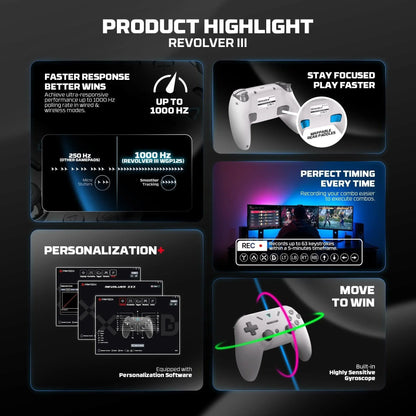 Fantech revolver iii wgp12s - wireless multi-platform gamepad - gray - console | controller