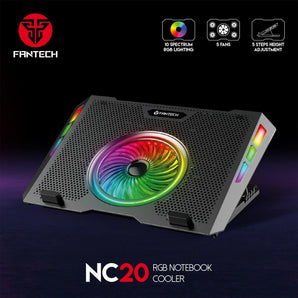 Fantech rgb notebook laptop cooling pad nc20