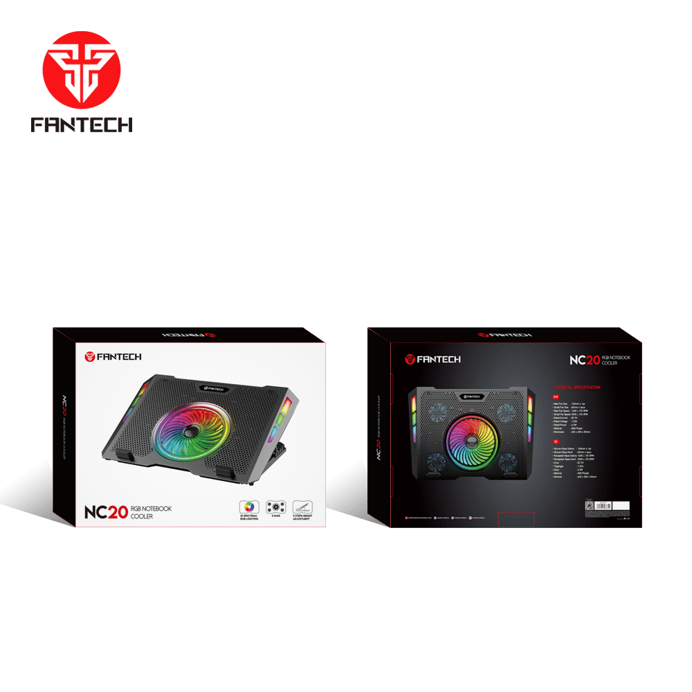 Fantech rgb notebook laptop cooling pad nc20 - Fun Touch