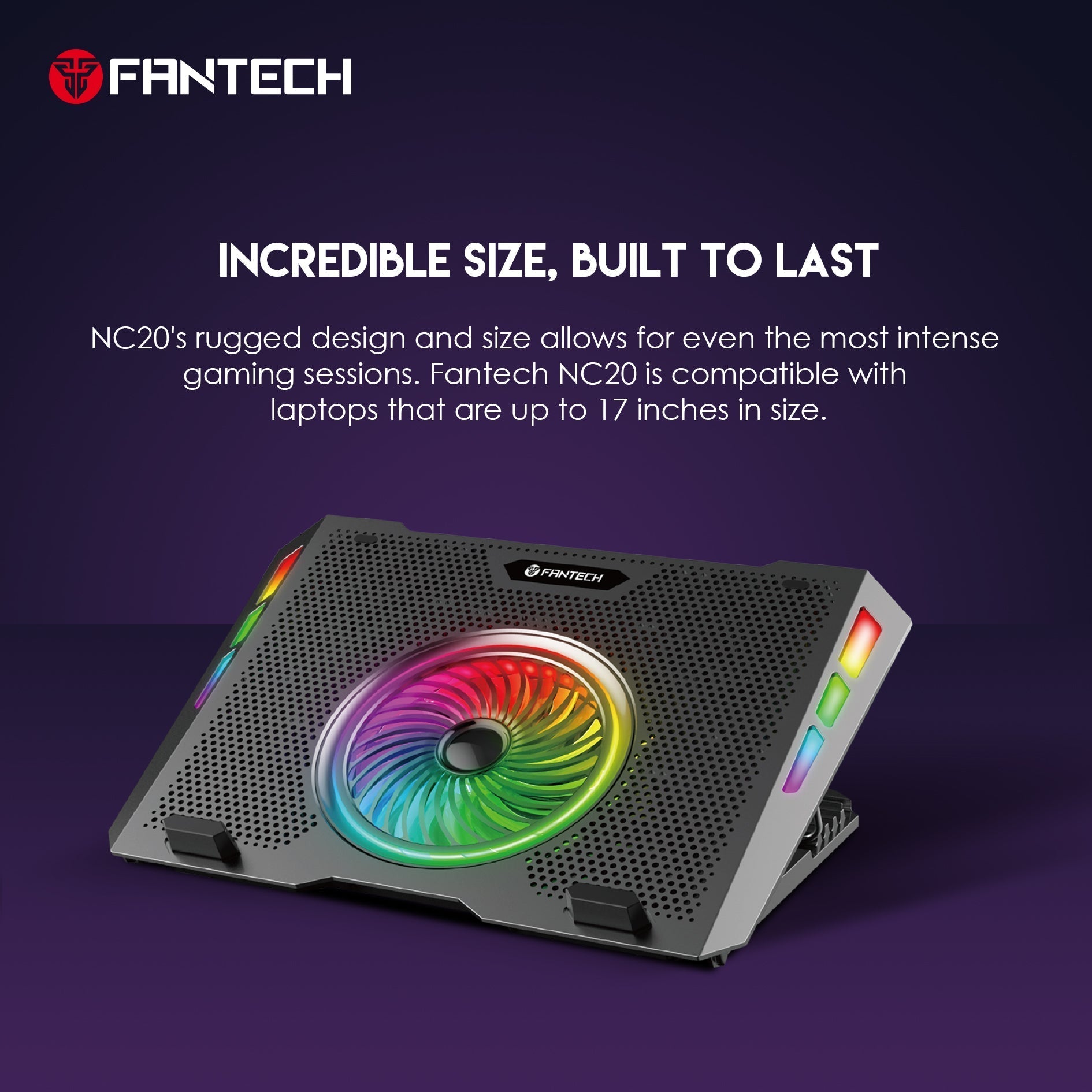 Fantech RGB Notebook Laptop Cooling Pad NC20 Cooling Stands