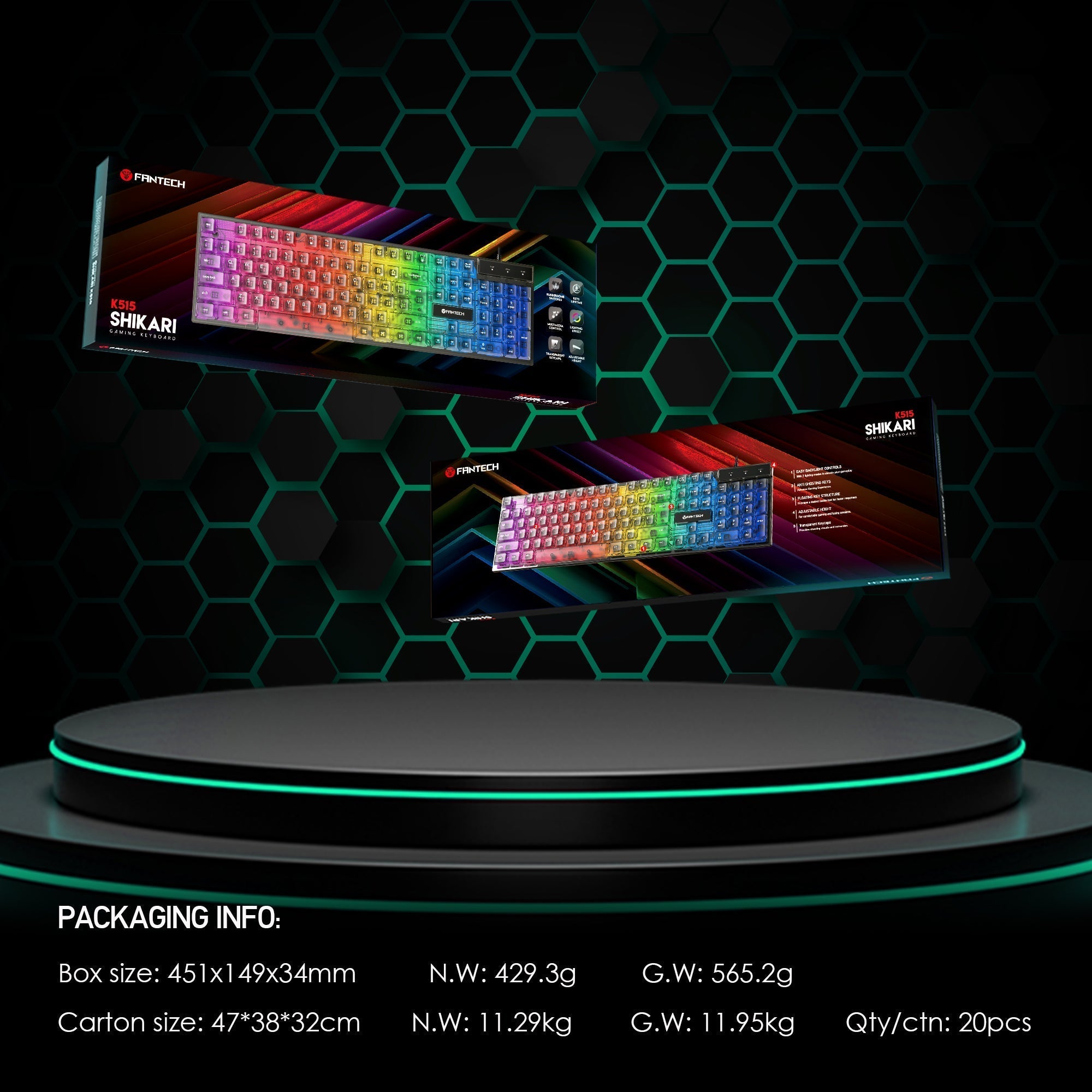 Fantech Shikari K515 RGB Membrane Gaming Keyboard JOD 10