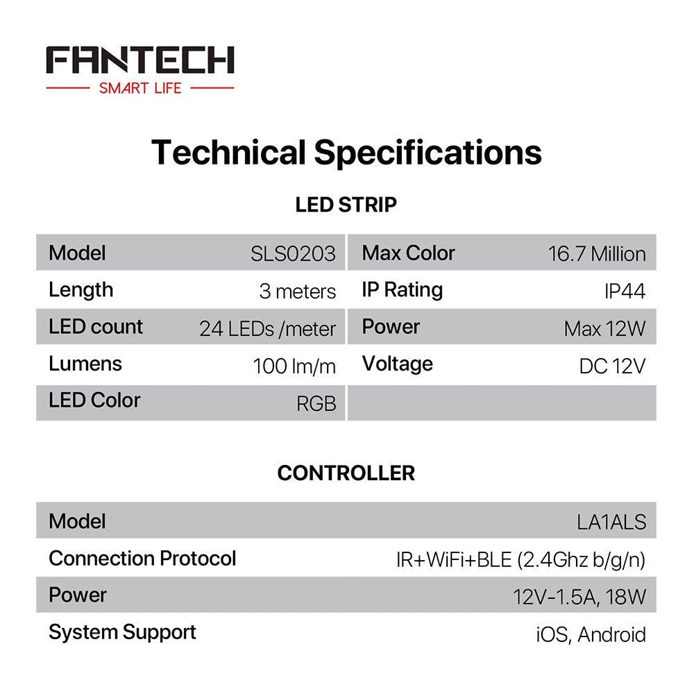 Fantech smart rgb led strip set sls0203 + la1als 3m - Fun Touch