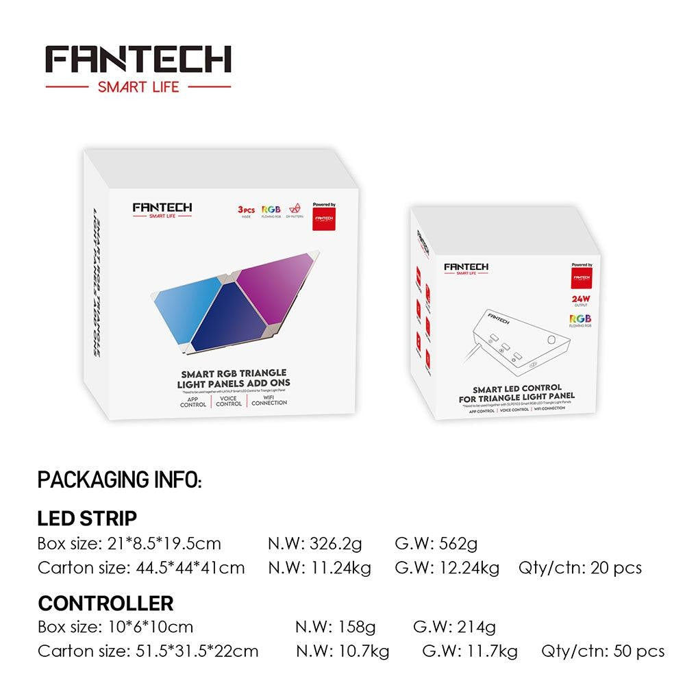 Fantech Smart RGB Triangle Light Panels Set SLP0103 + LA1ALP 3Pcs Lightning