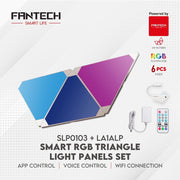 Fantech Smart RGB Triangle Light Panels Set SLP0103 + LA1ALP 6 Pcs Lightning