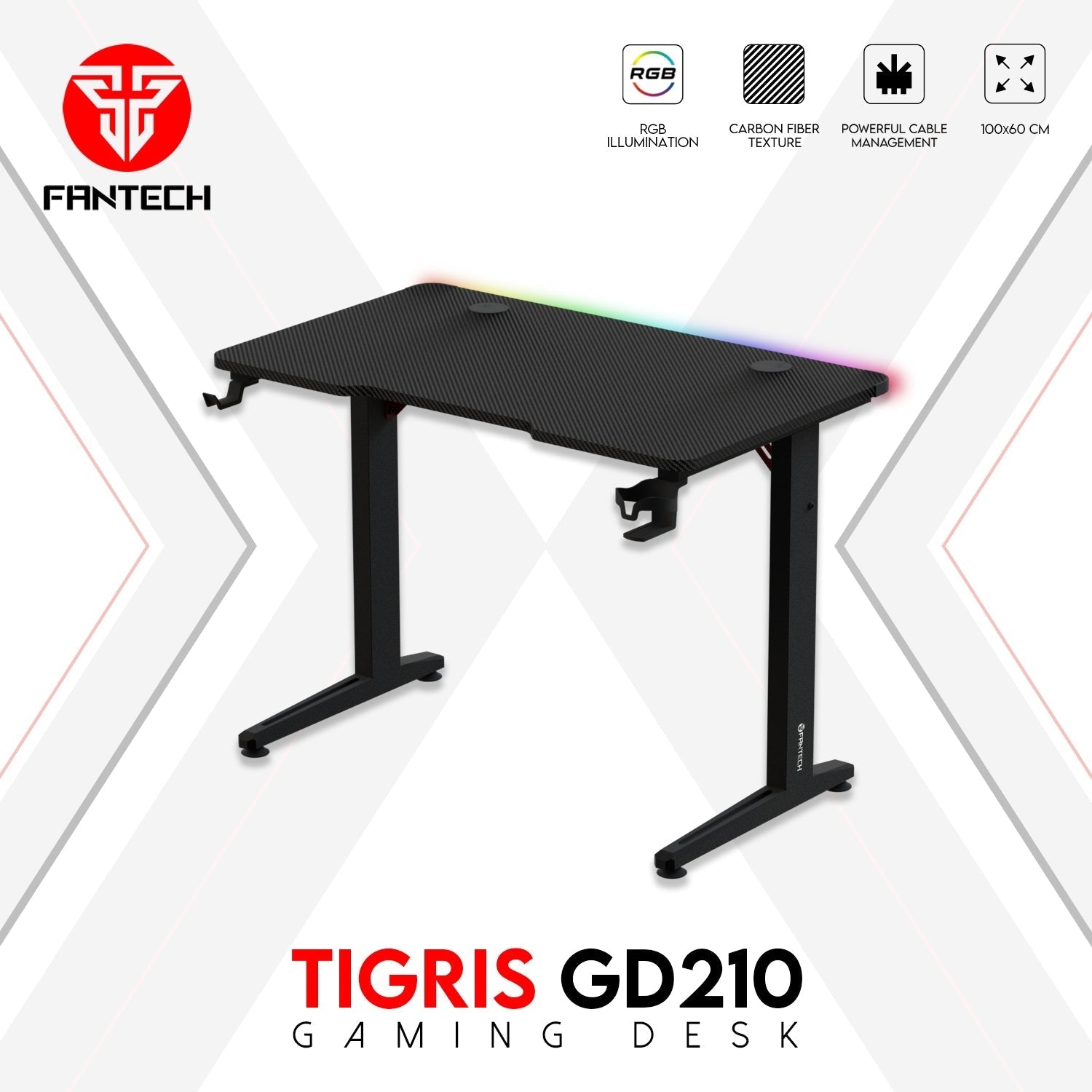 Fantech Tigris GD210 Gaming Desk RGB Illumination Premium and Sleek Large