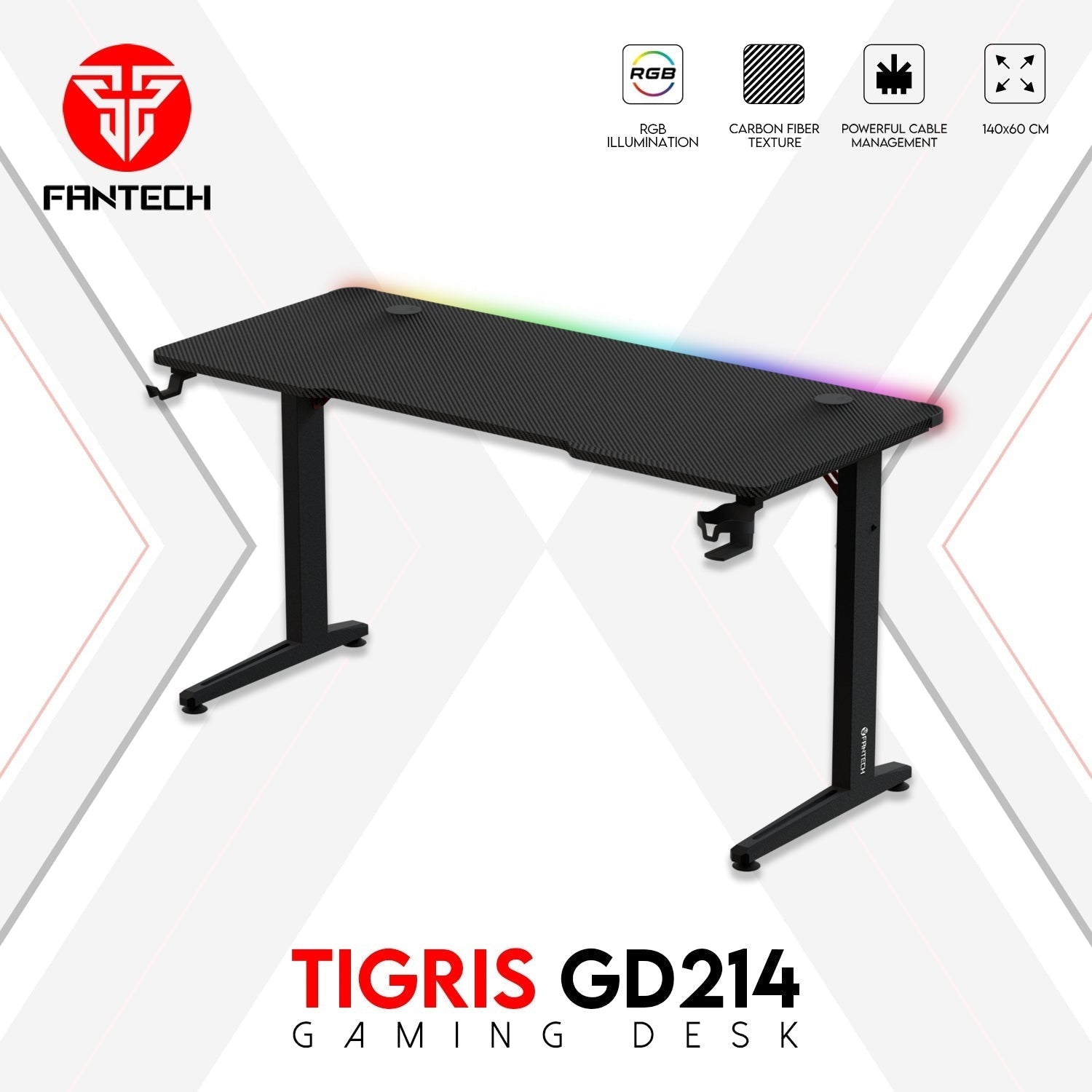 Fantech Tigris GD214 Gaming Desk RGB Illumination Premium and Sleek Large