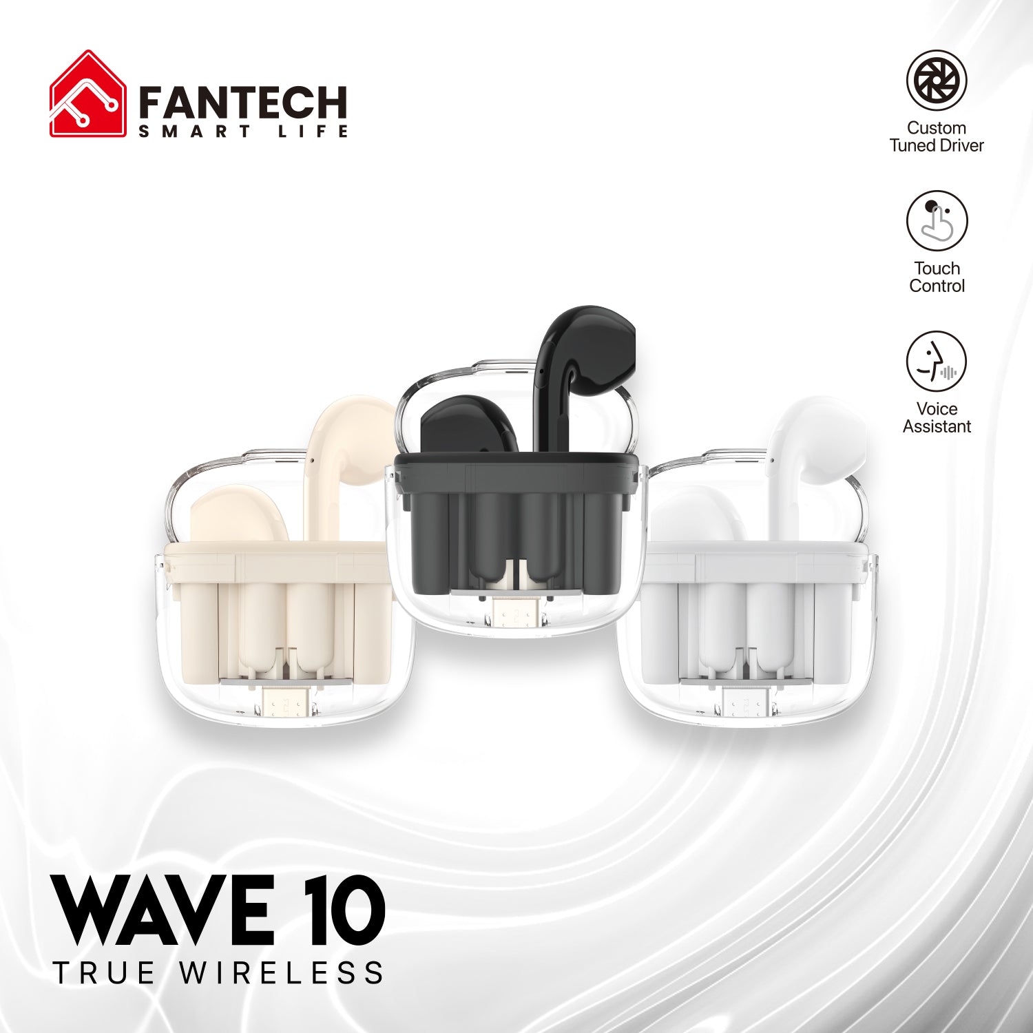 Fantech TWS Bluetooth Wireless Wave 10 TW10 Built - in Microphone JOD 15