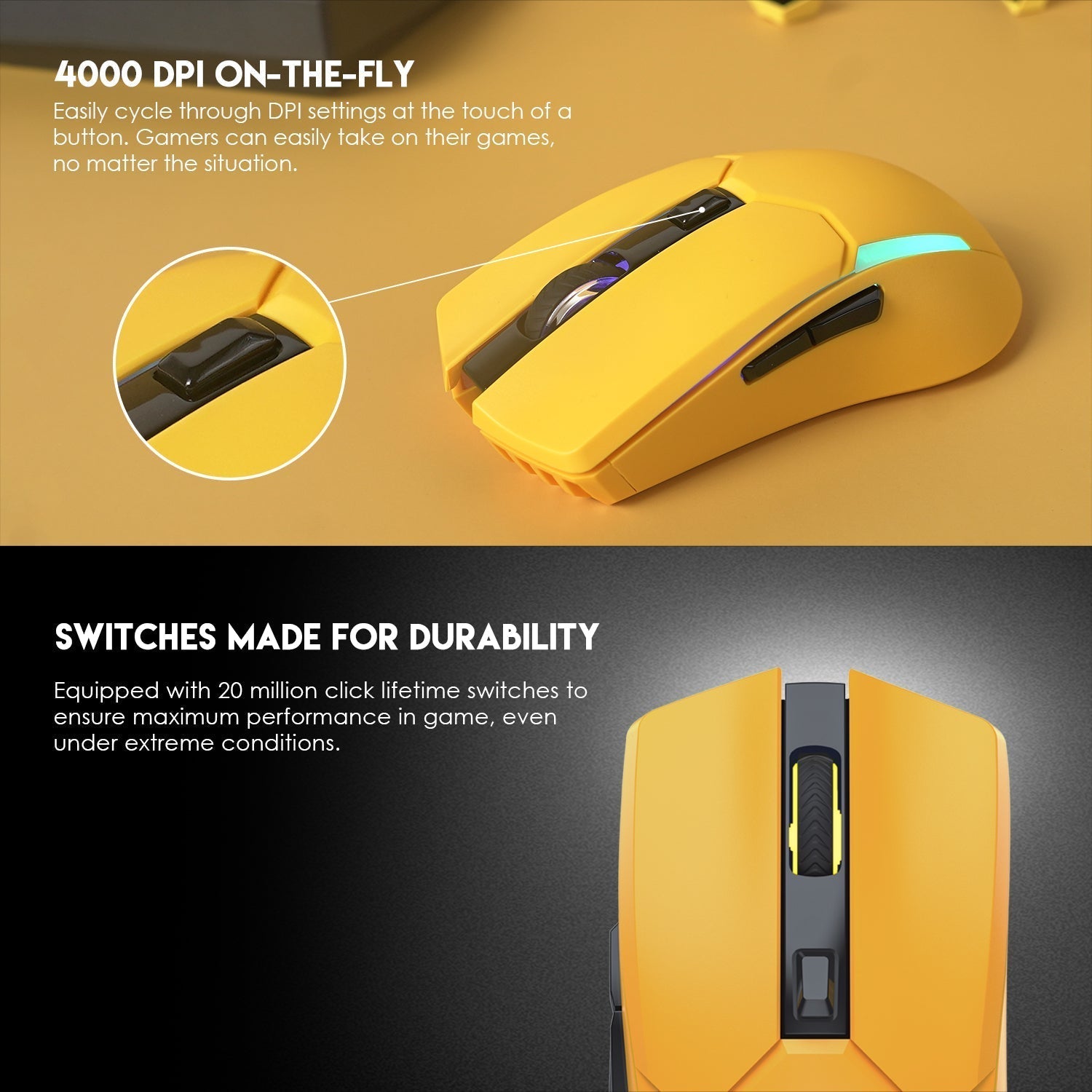 Fantech VENOM II WGC2 VIBE EDITION Yellow Mouse