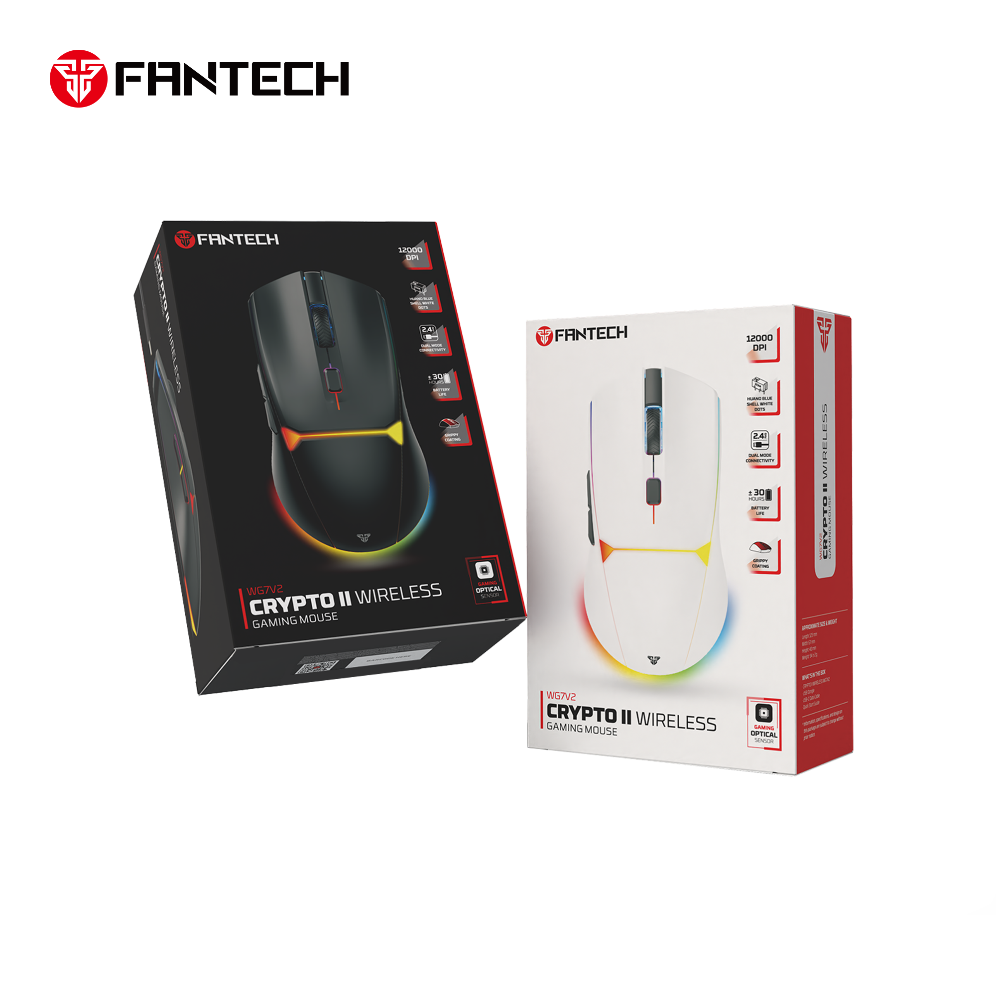 FANTECH WG7V2 CRYPTO II Wireless Gaming Mouse Black Mouse