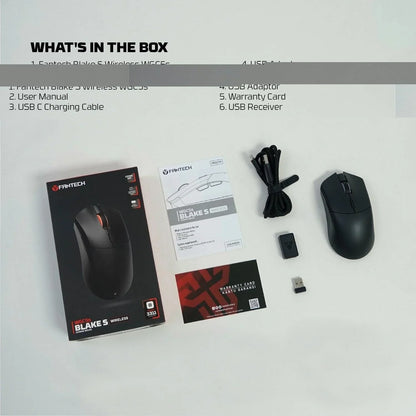 Fantech wgc5s blake s dual mode wireless gaming mouse - black - mouse