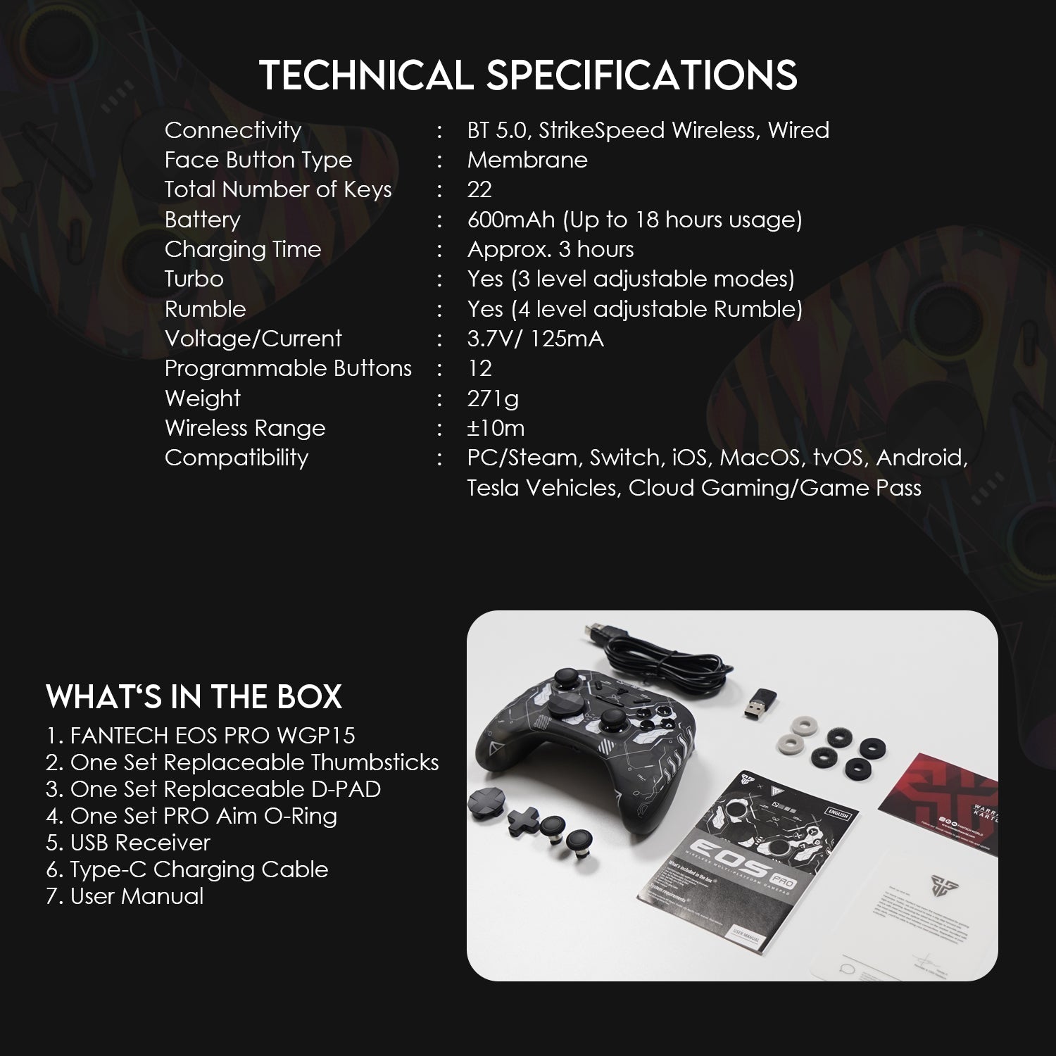 Fantech WGP15 Solaris Eos Pro Wireless Gaming Controller Console