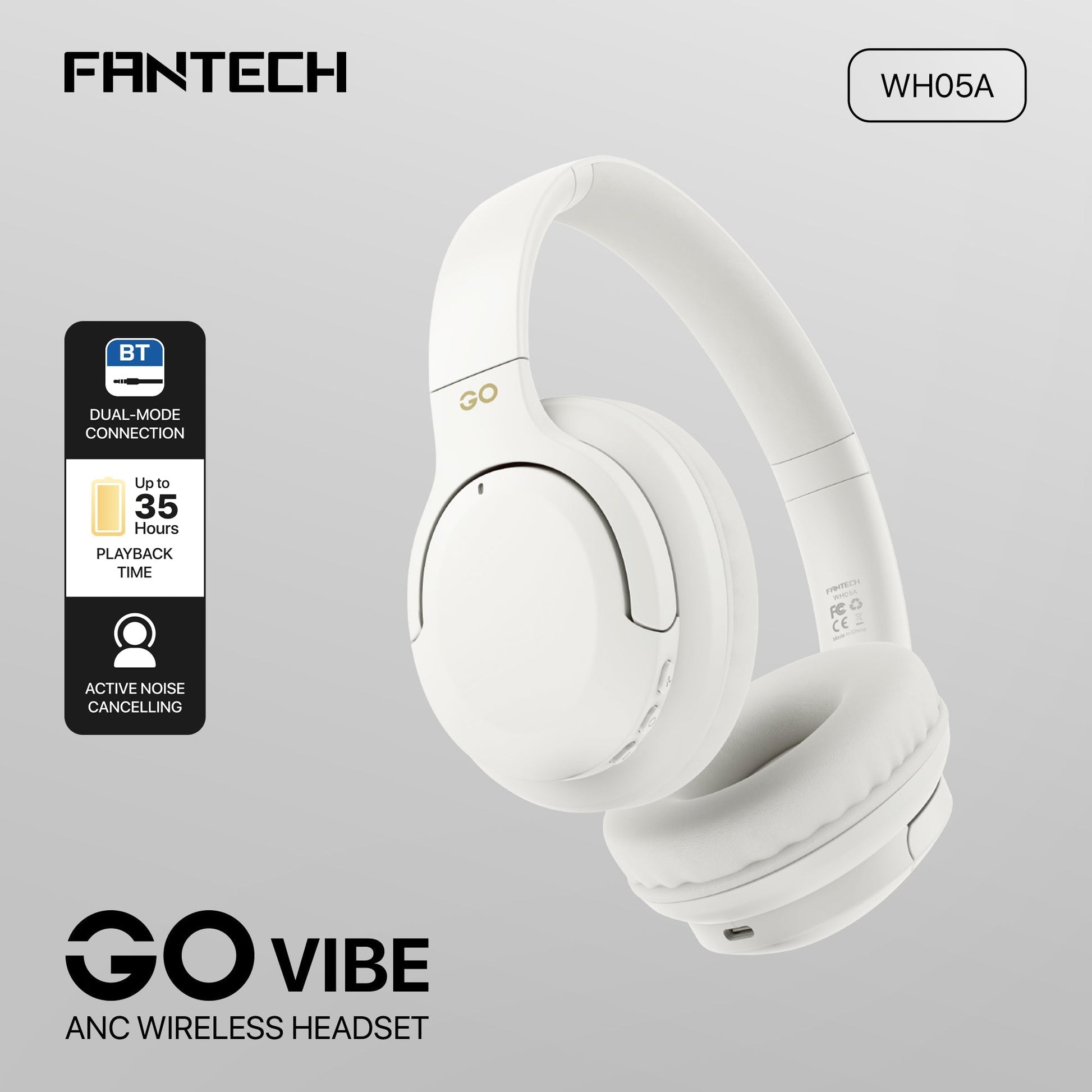 FANTECH WH05A GO VIBE ANC WIRELESS HEADSET BAIGE Wireless Headset