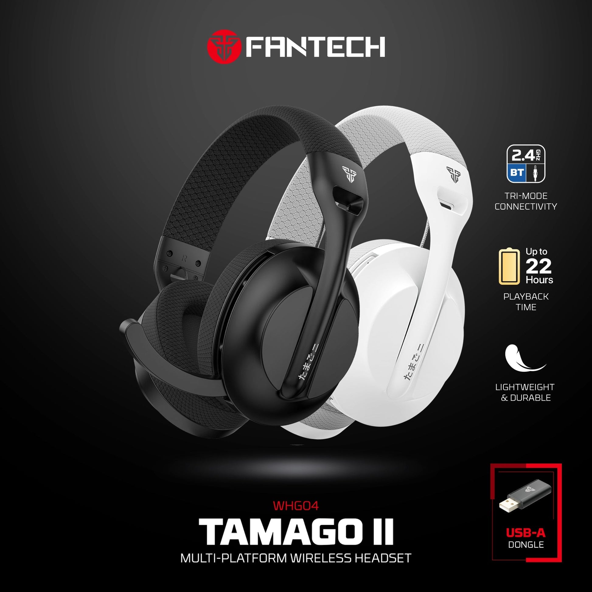 FANTECH WHG04 TAMAGO II Multi Platform Wireless Gaming Headset White Wireless