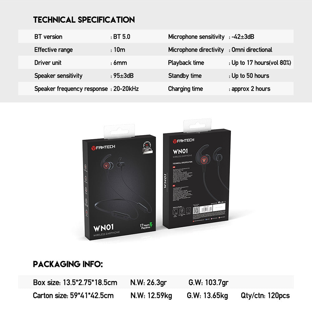 FANTECH WN01 WIRELESS EARPHONES Audio