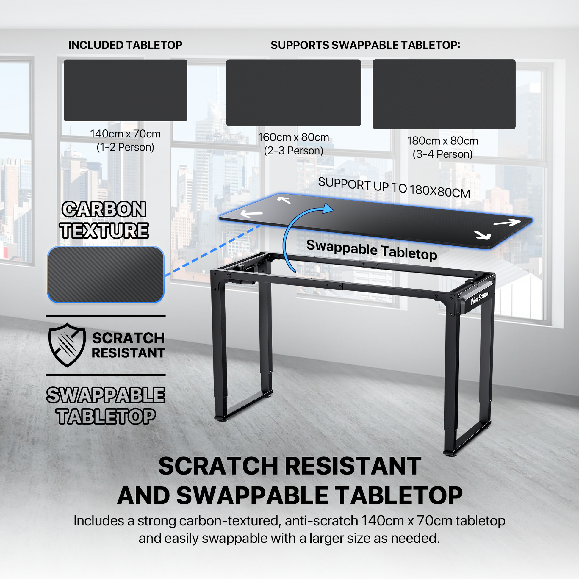 FANTECH WORKSTATION WS514 ADJUSTABLE RISING GAMING DESK Desk & Chair
