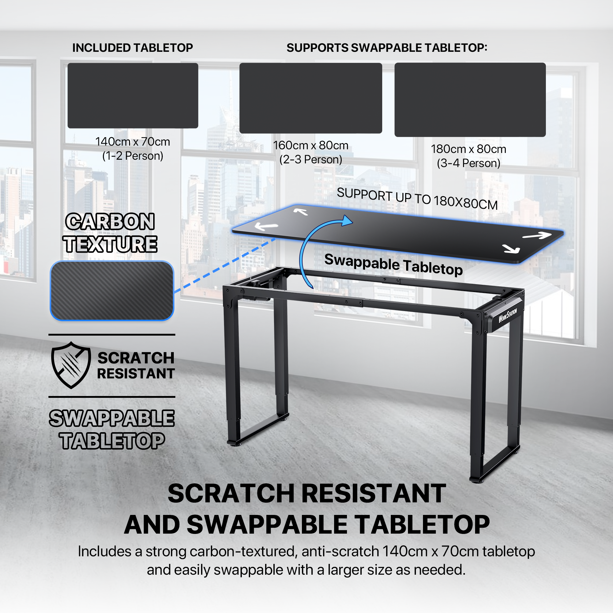 FANTECH WORKSTATION WS514 ADJUSTABLE RISING GAMING DESK Desk & Chair