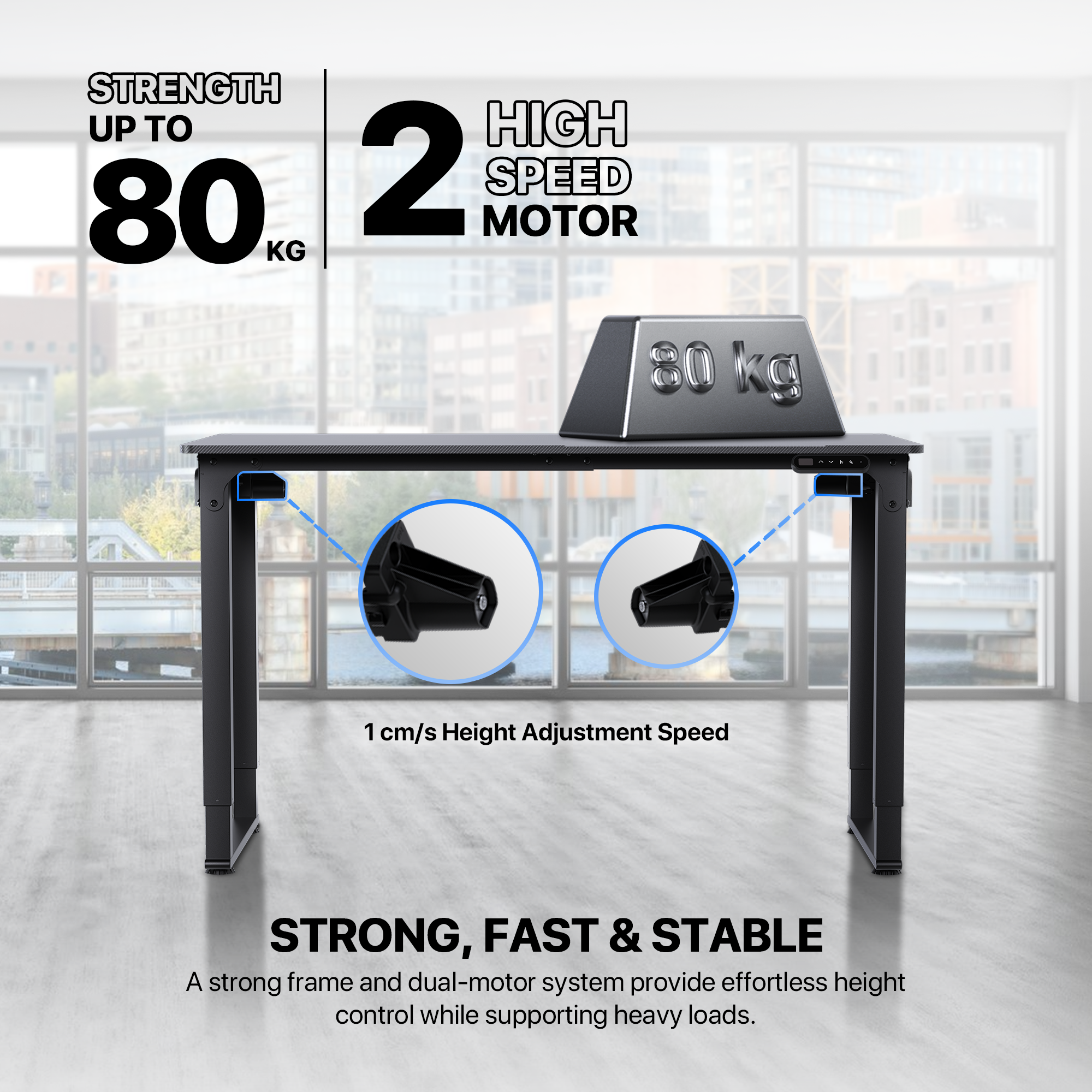 FANTECH WORKSTATION WS514 ADJUSTABLE RISING GAMING DESK Desk & Chair