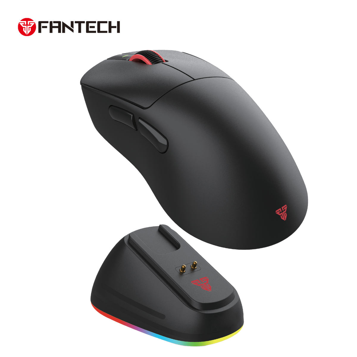 Fantech wg14p lightweight wireless gaming mouse paw3950 sensor 8khz polling mice with rgb charging dock for fps gamers