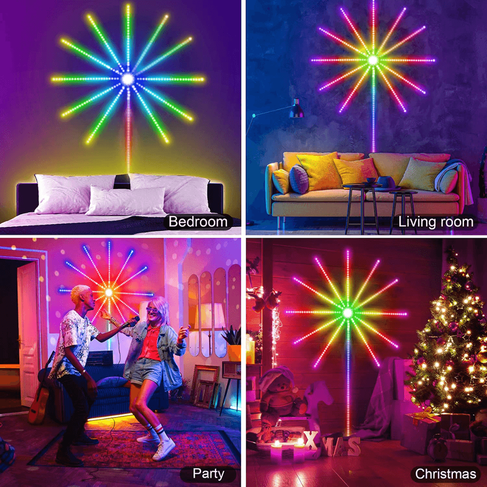 Firework led strip lights music sound sync bluetooth with remote control - Fun Touch