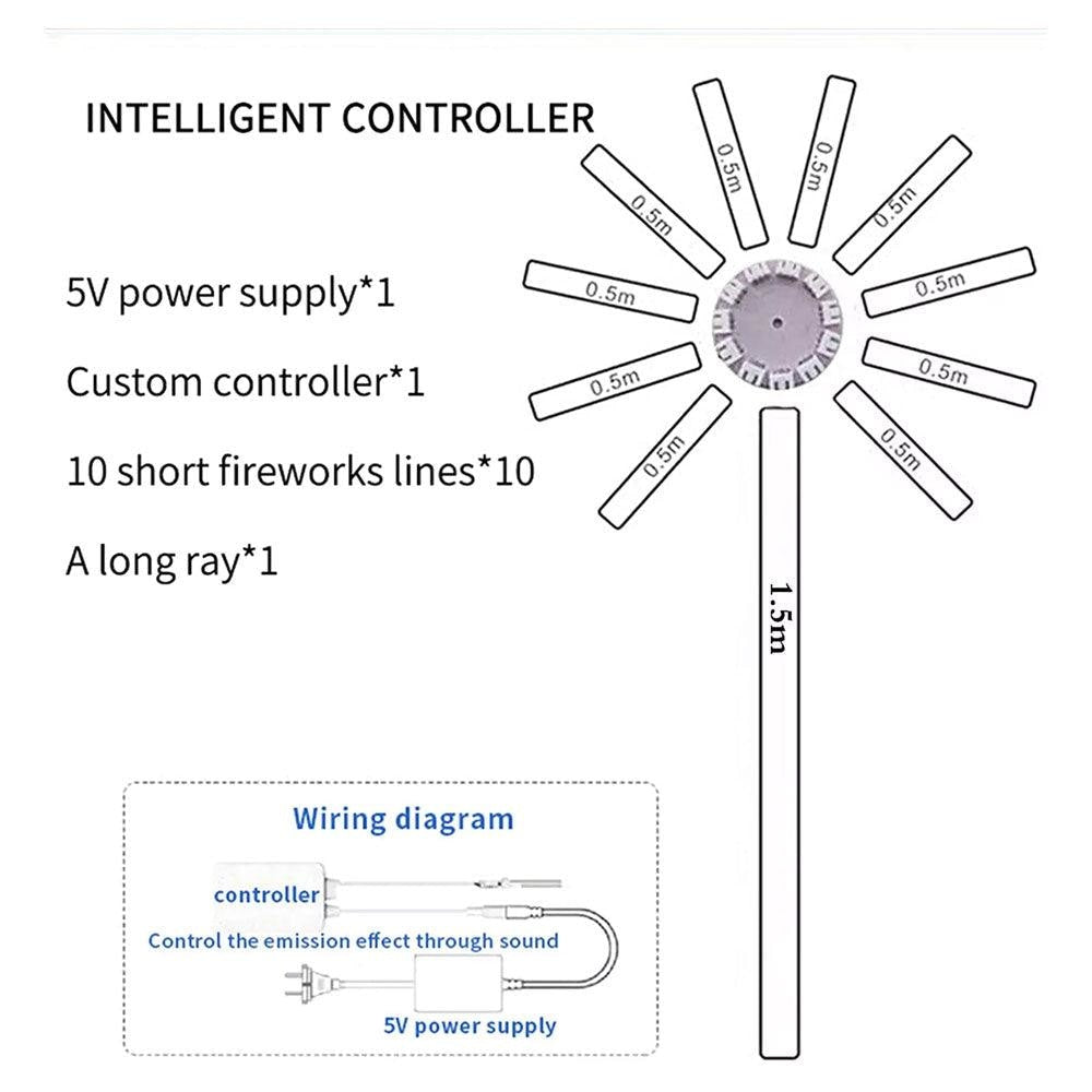 Firework Night Lamp RGB Bluetooth Music Sound Lightning